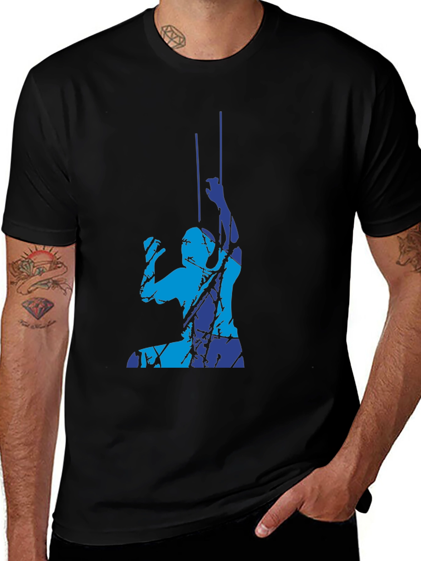 Abstract Climbing T-Shirt - Black