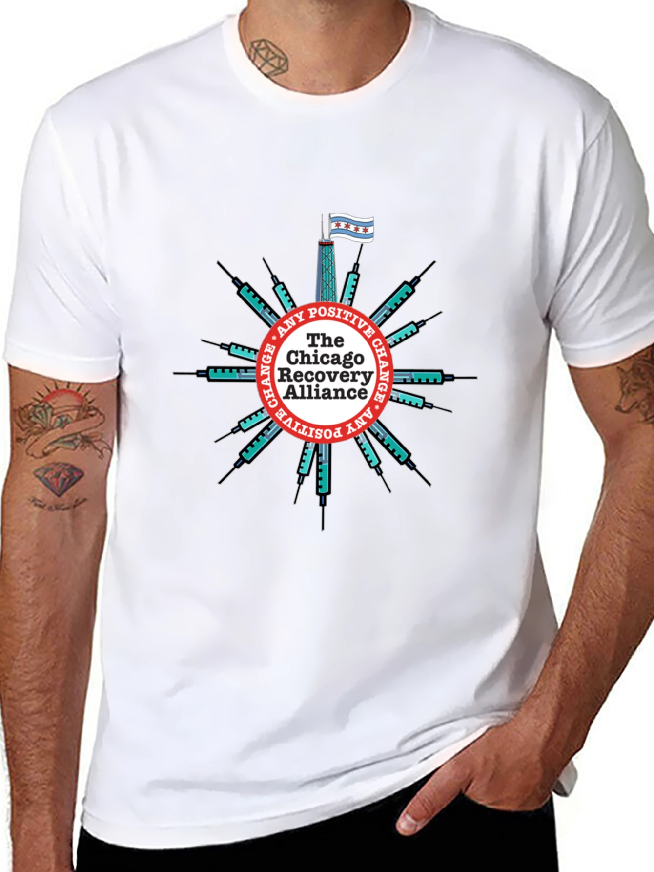 Chicago Recovery Alliance T-Shirt - Positive Change Advocate Tee