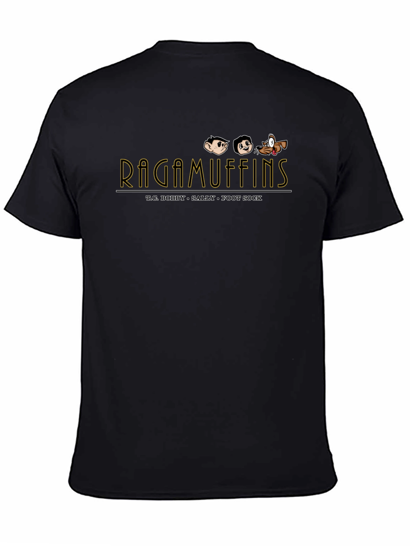 Ragamuffins T.C. Bobby Sally Foot Sock Black T-Shirt