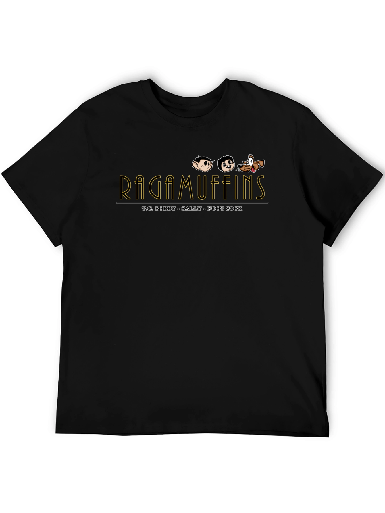 Ragamuffins T.C. Bobby Sally Foot Sock Black T-Shirt