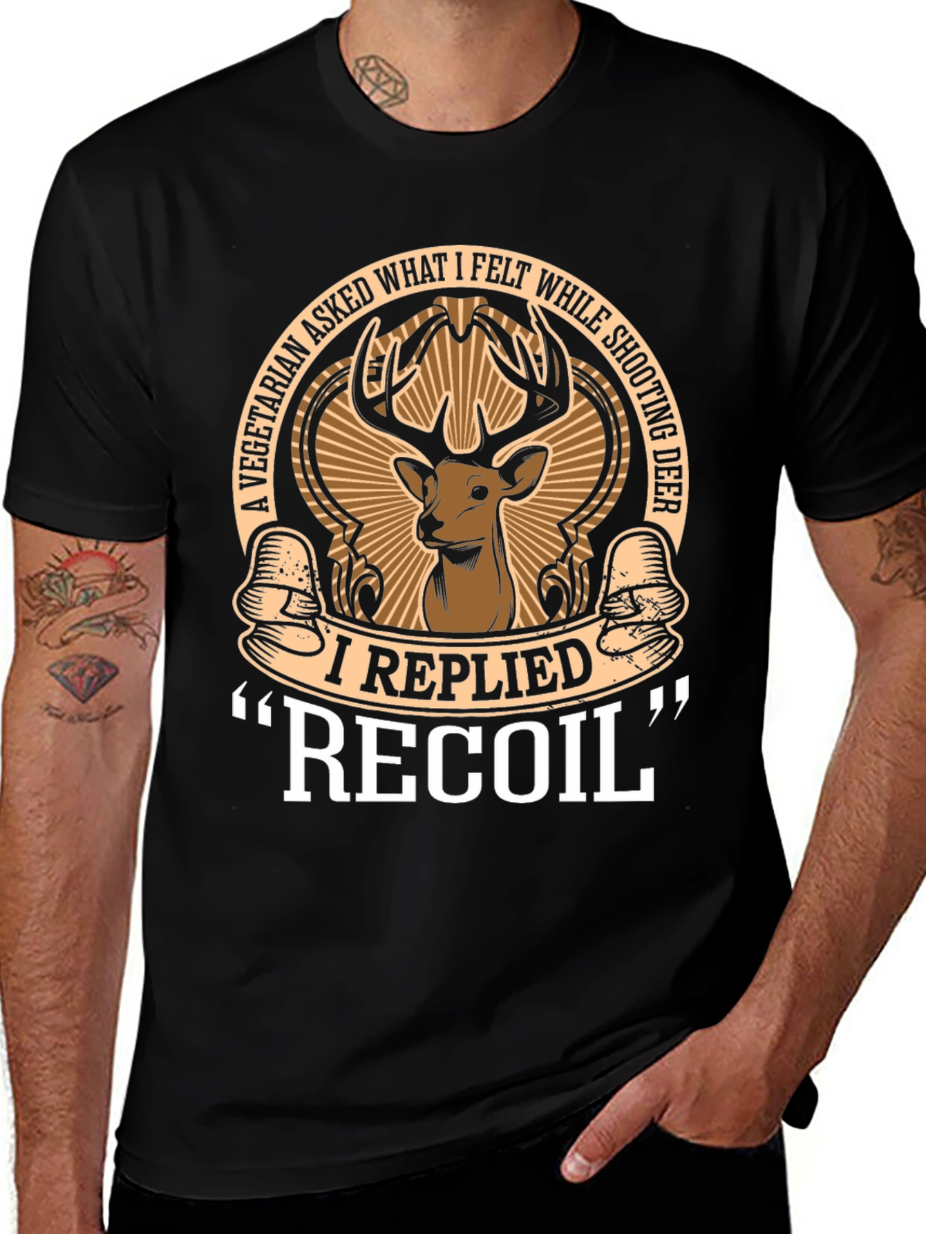 Vegetarian Asked Shooting Deer Funny T-Shirt