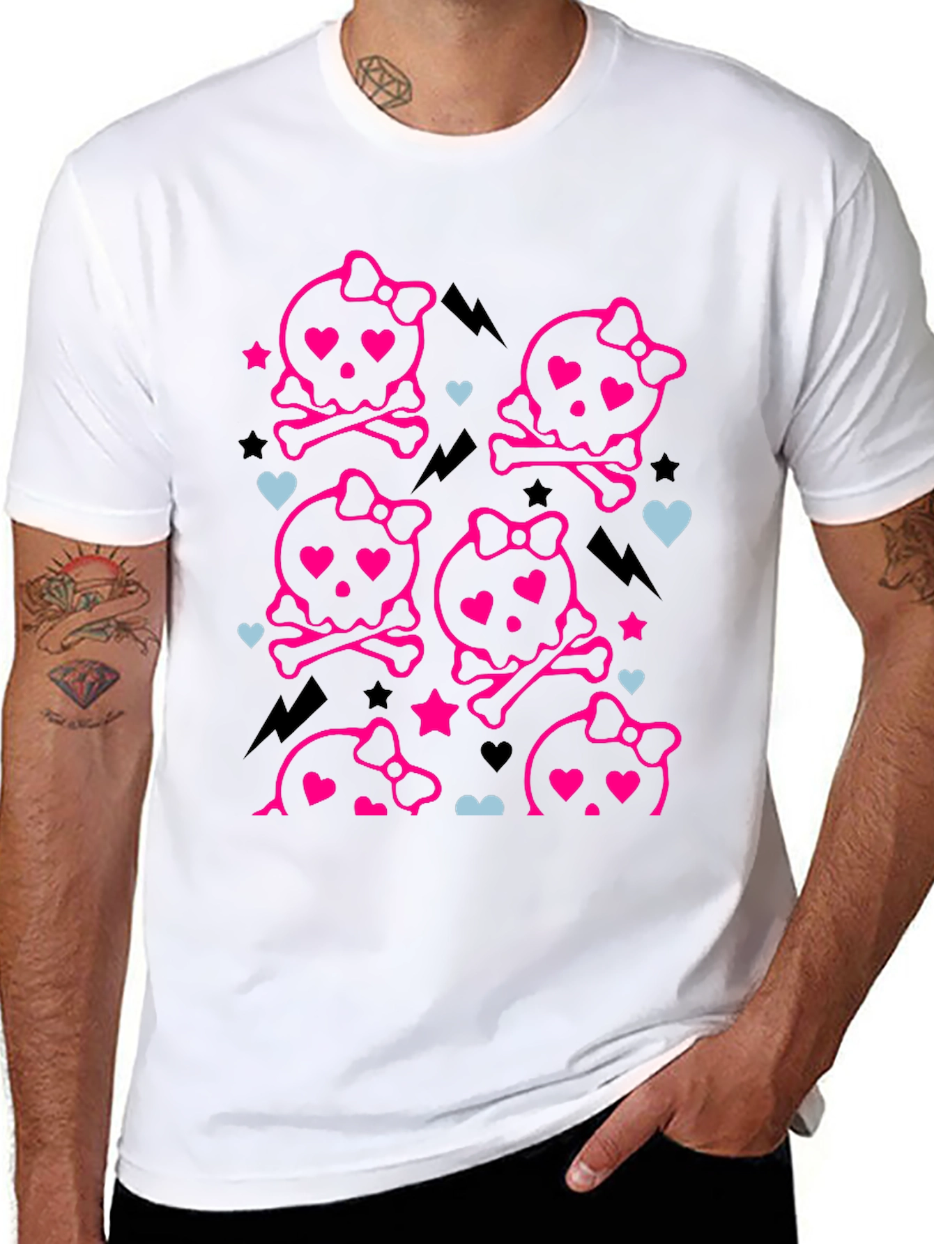 Kawaii Skull & Crossbones T-Shirt - Cute Goth Tee