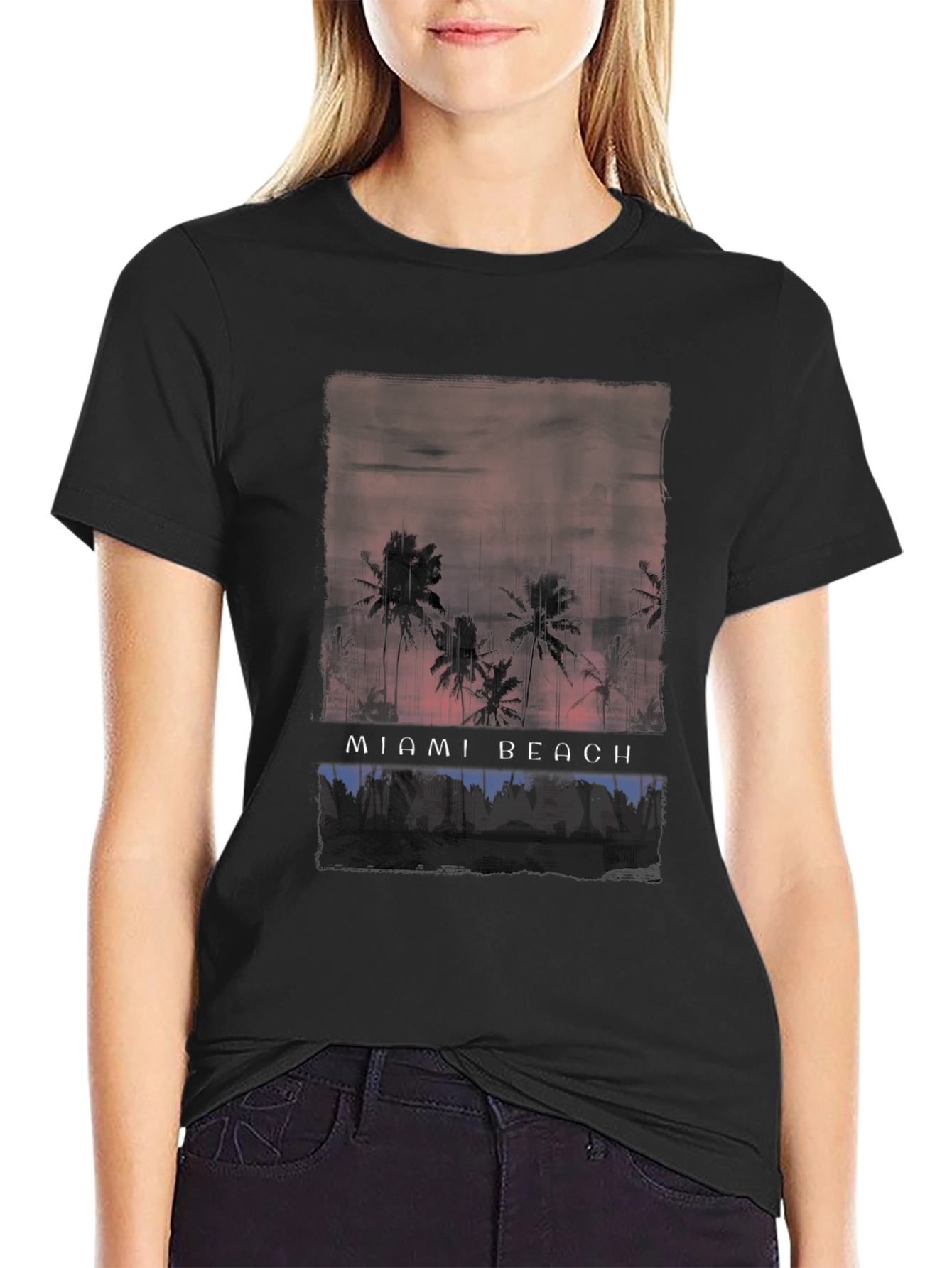 Miami Beach Palms Graphic Tee - Relaxed Fit