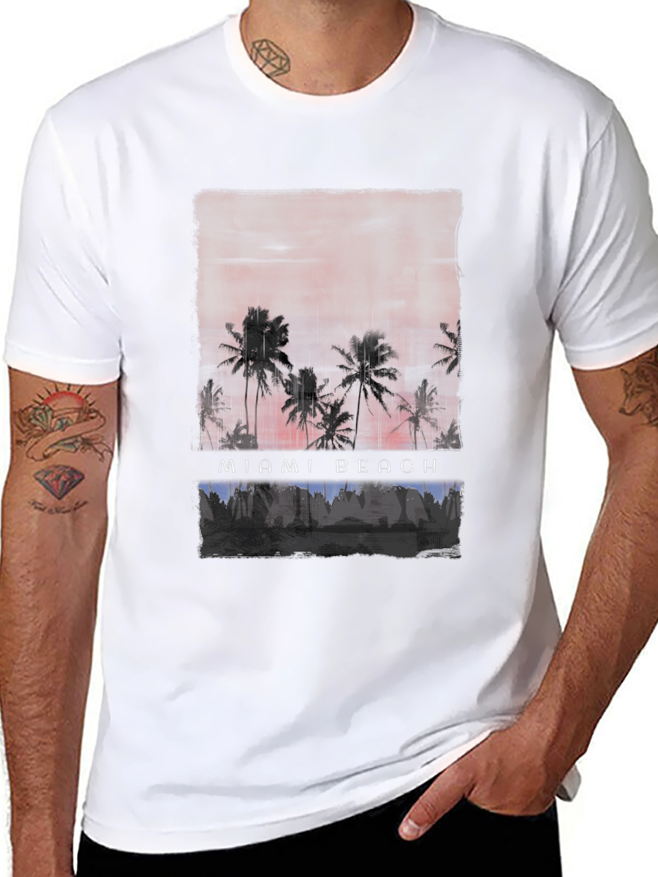 Miami Beach Palms Graphic Tee - Relaxed Fit