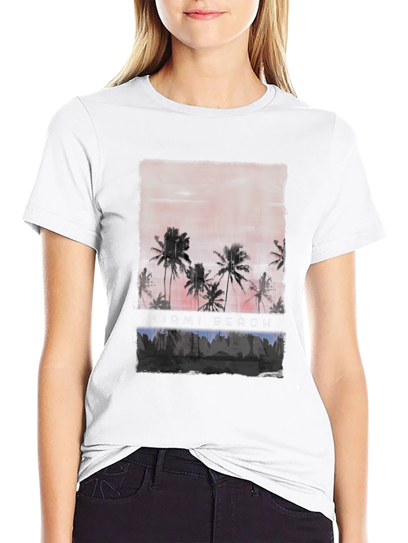 Miami Beach Palms Graphic Tee - Relaxed Fit