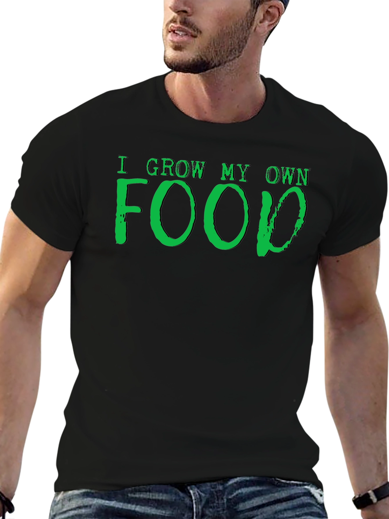 I Grow My Own Food Black T-Shirt