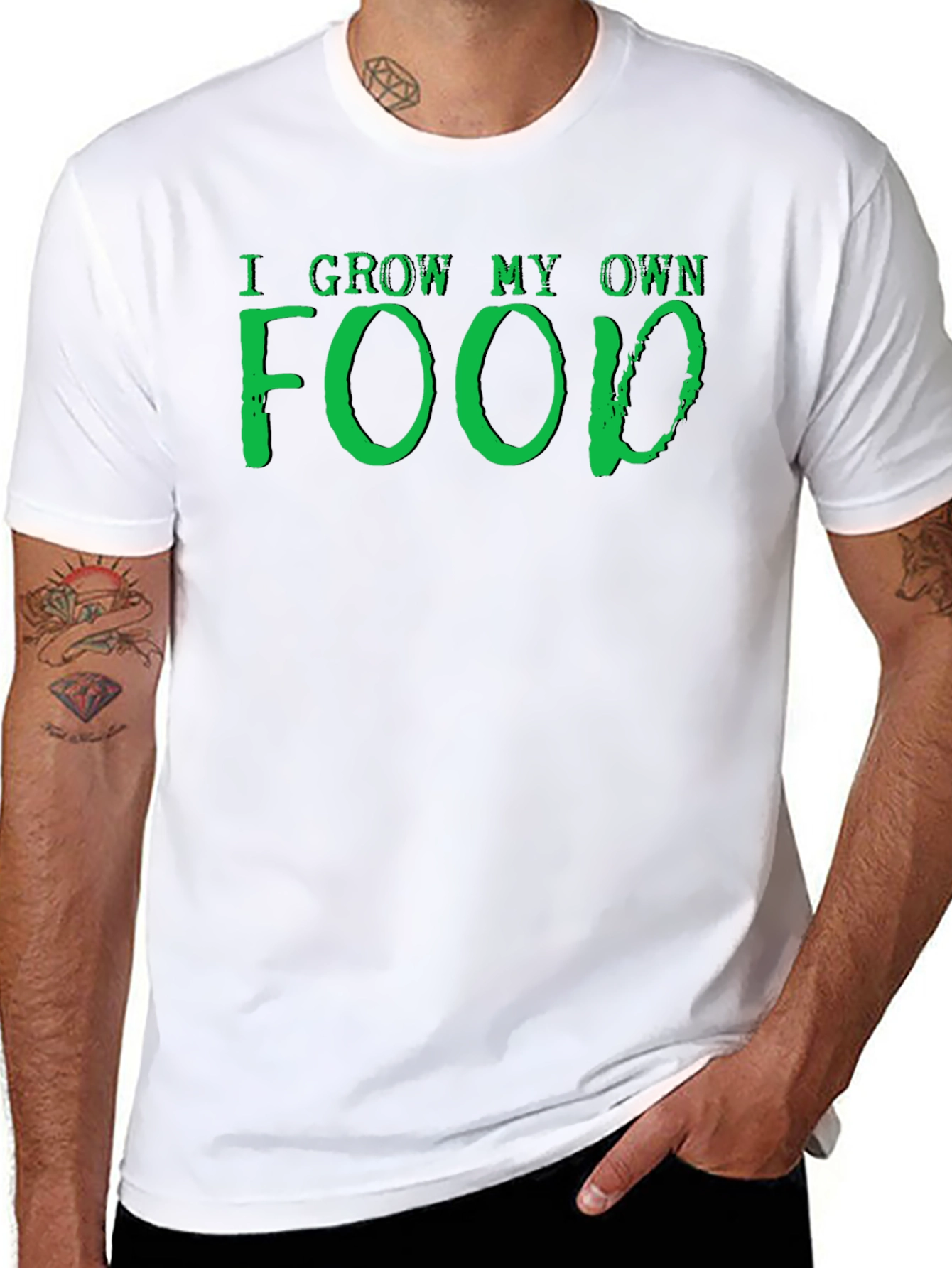 I Grow My Own Food Black T-Shirt