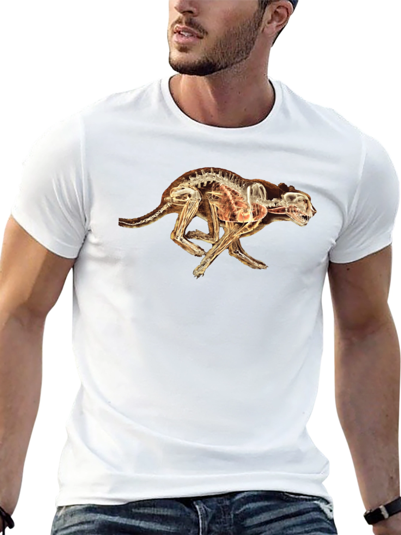 X-Ray Cheetah Graphic Black T-Shirt