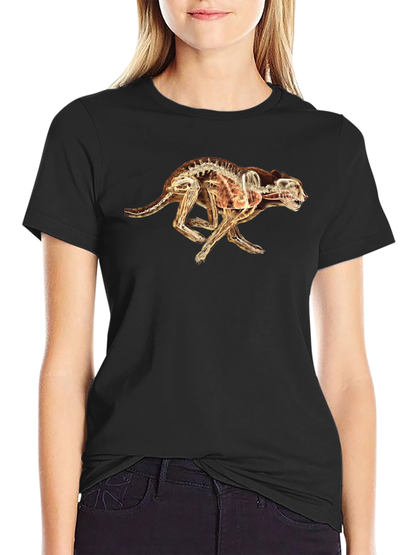 X-Ray Cheetah Graphic Black T-Shirt