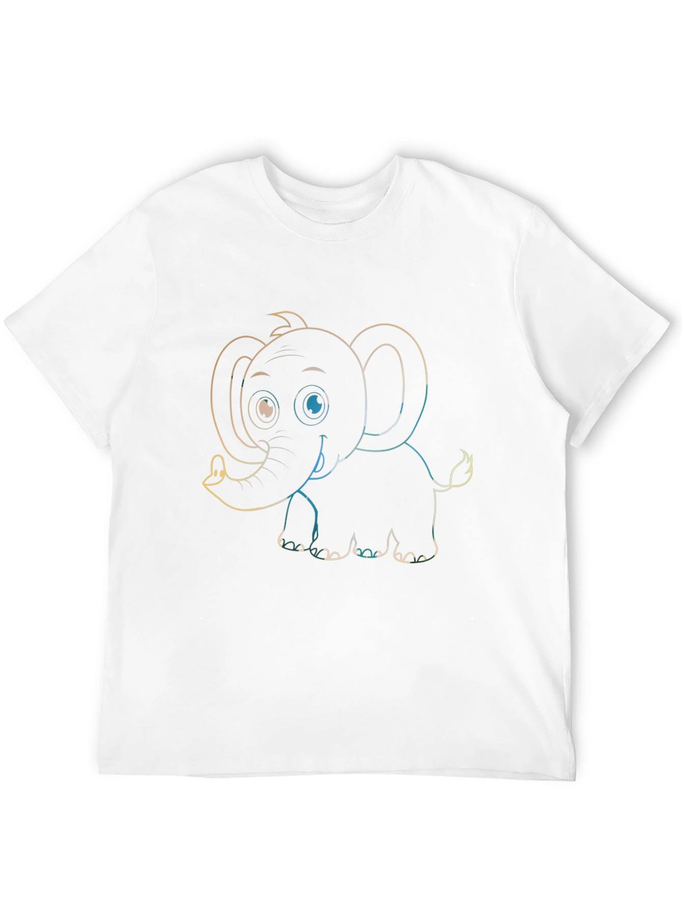 Cute Elephant Graphic Tee - Black Cotton T-Shirt