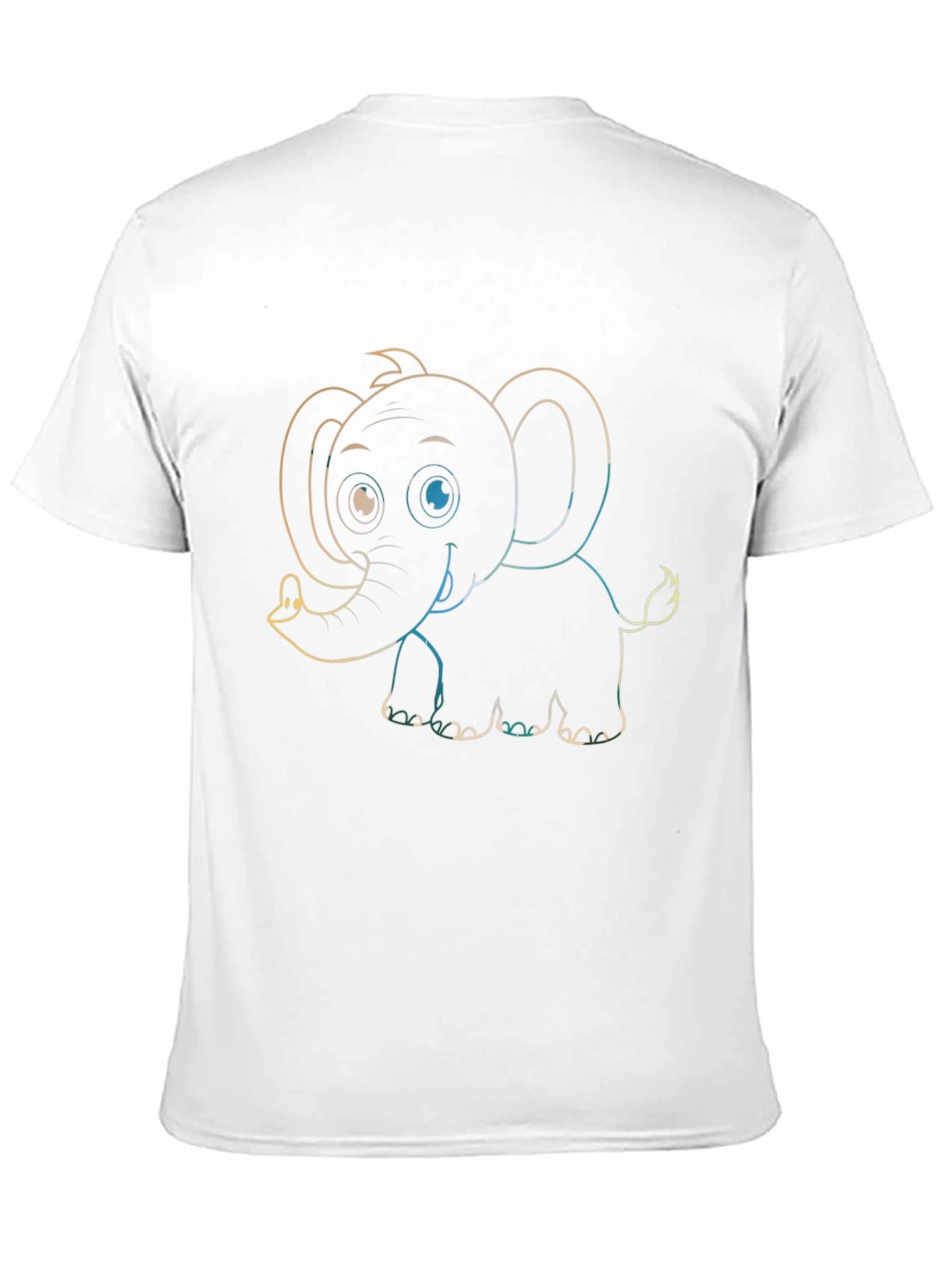 Cute Elephant Graphic Tee - Black Cotton T-Shirt