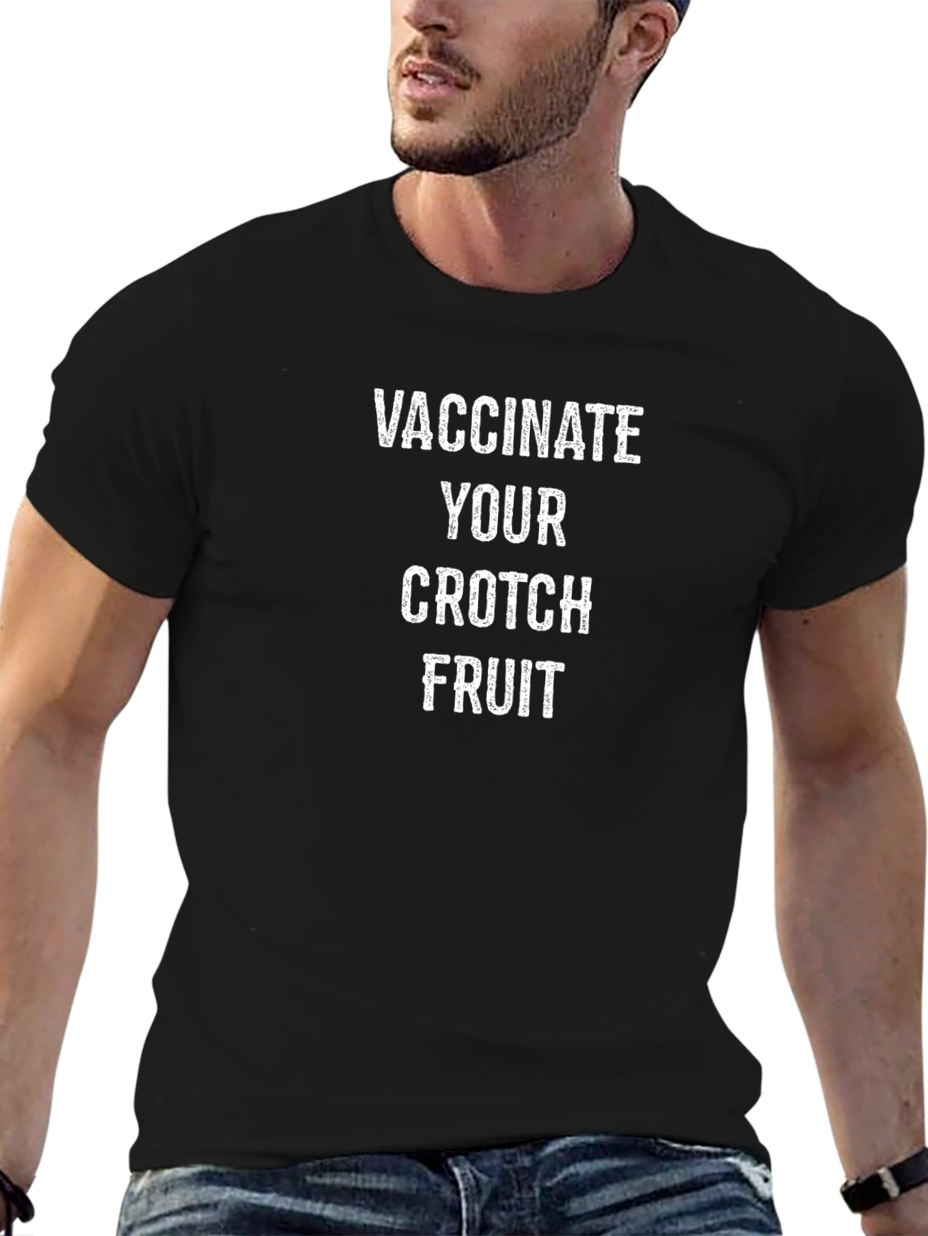Vaccinate Your Crotch Fruit T-Shirt Funny Graphic Tee