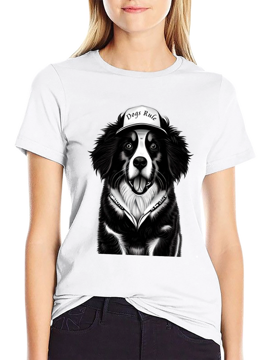 Dogs Rule Graphic Tee - Black Dog Lover T-Shirt