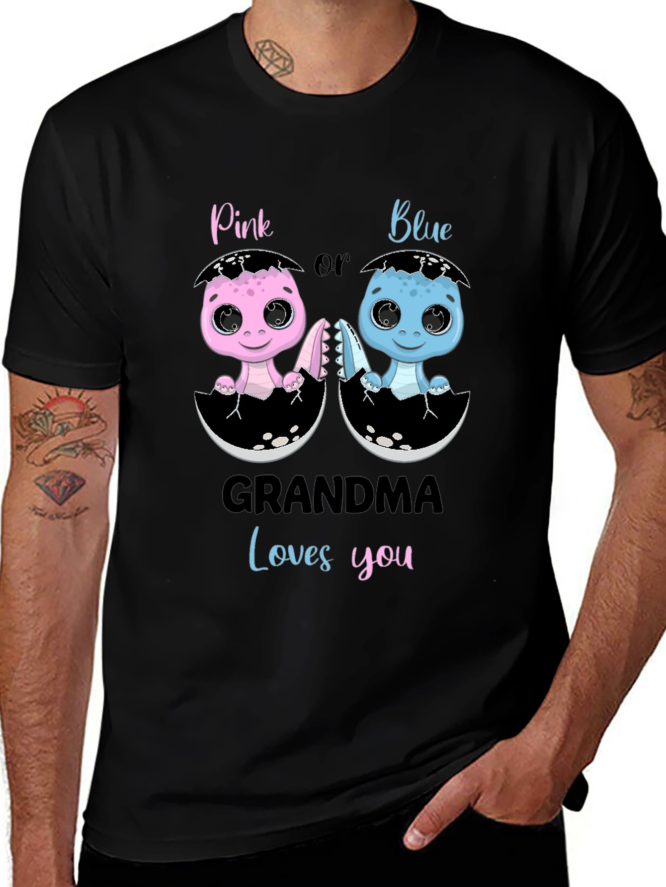 Pink or Blue Grandma Loves You T-Shirt