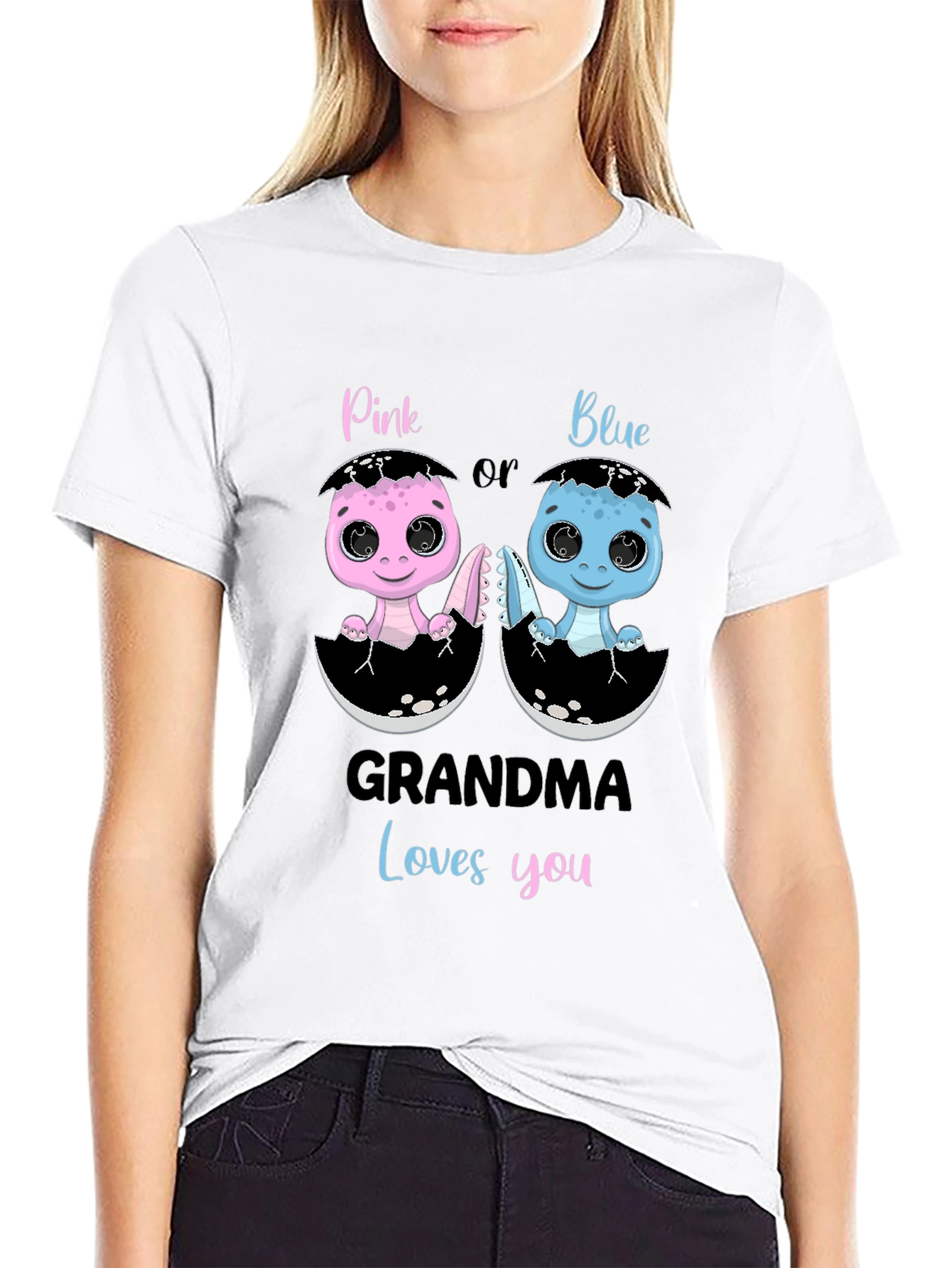 Pink or Blue Grandma Loves You T-Shirt
