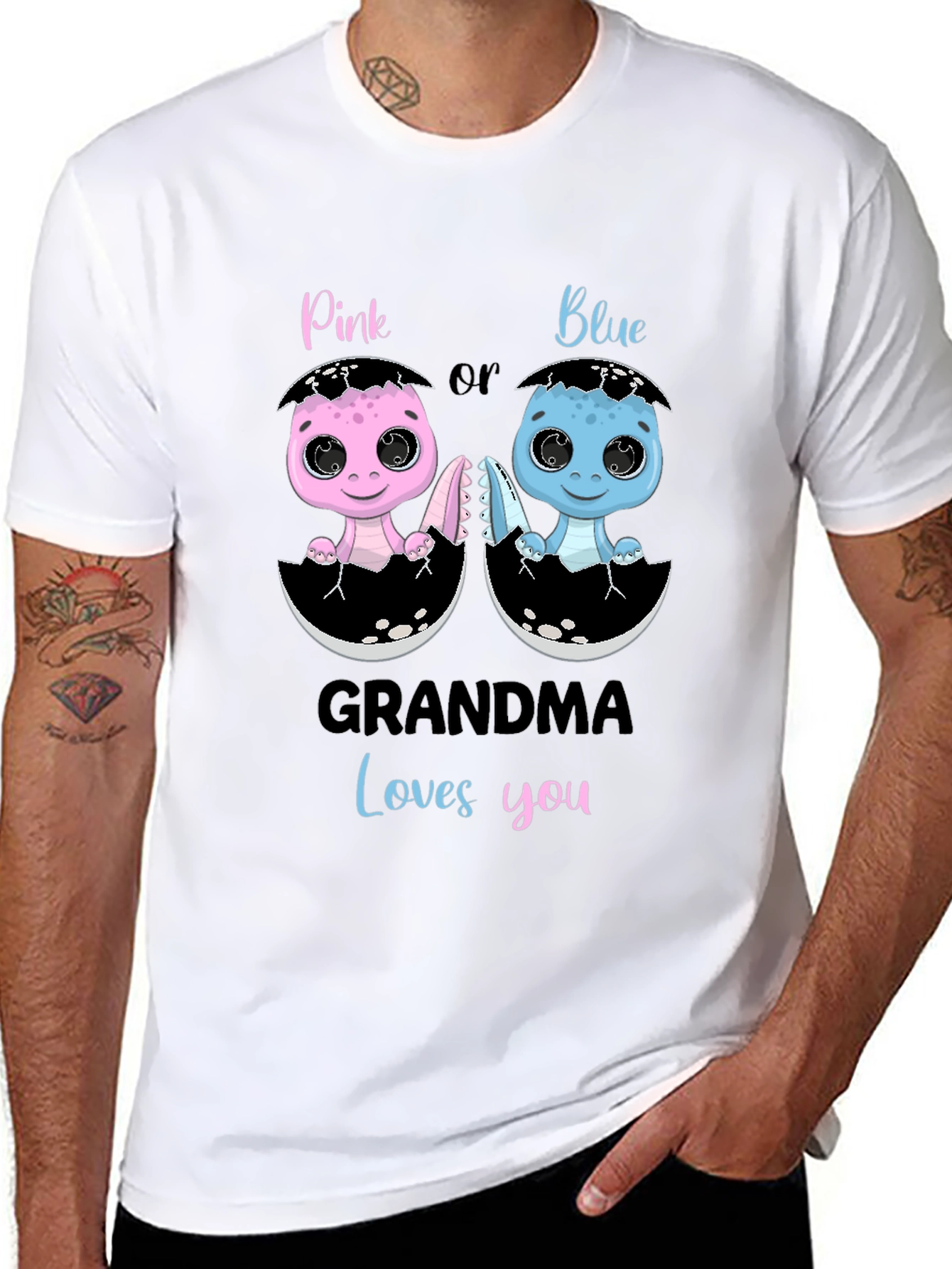 Pink or Blue Grandma Loves You T-Shirt