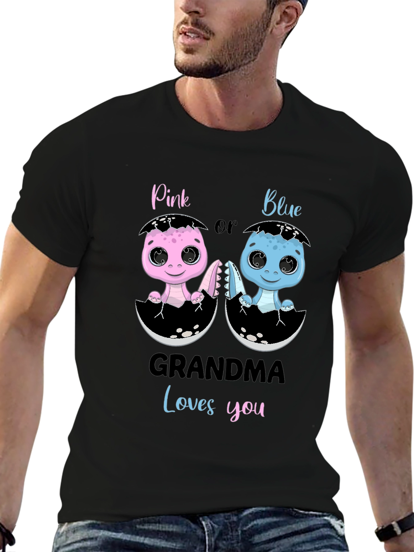 Pink or Blue Grandma Loves You T-Shirt