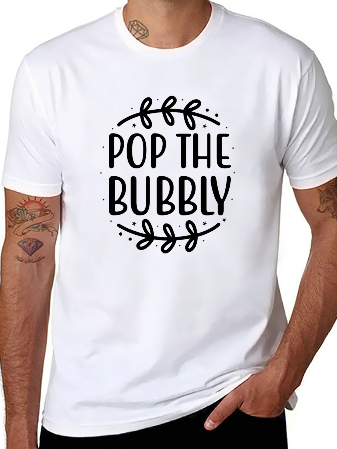 Pop the Bubbly Black T-Shirt