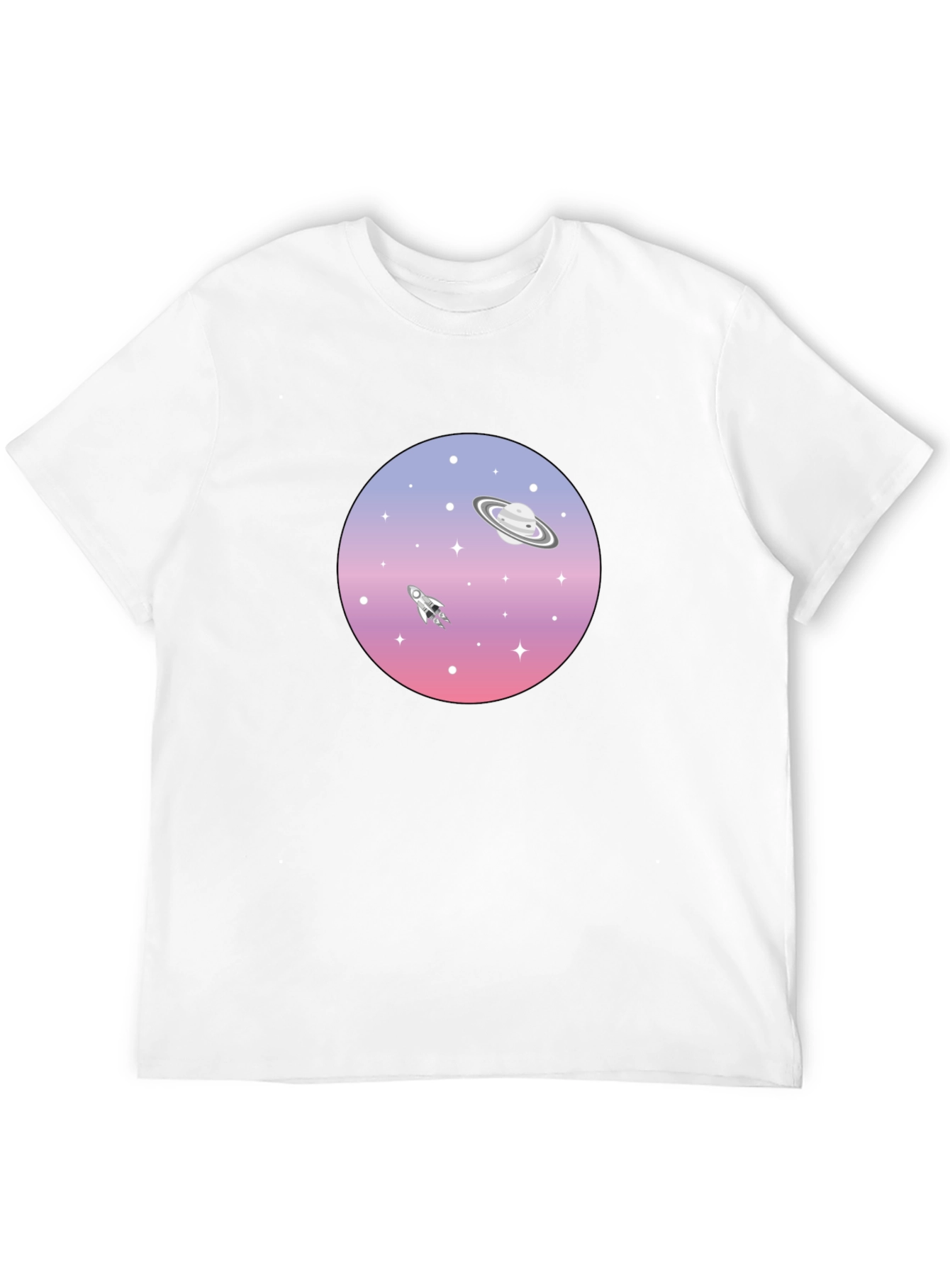 Space Graphic T-Shirt - Saturn Rocket Tee