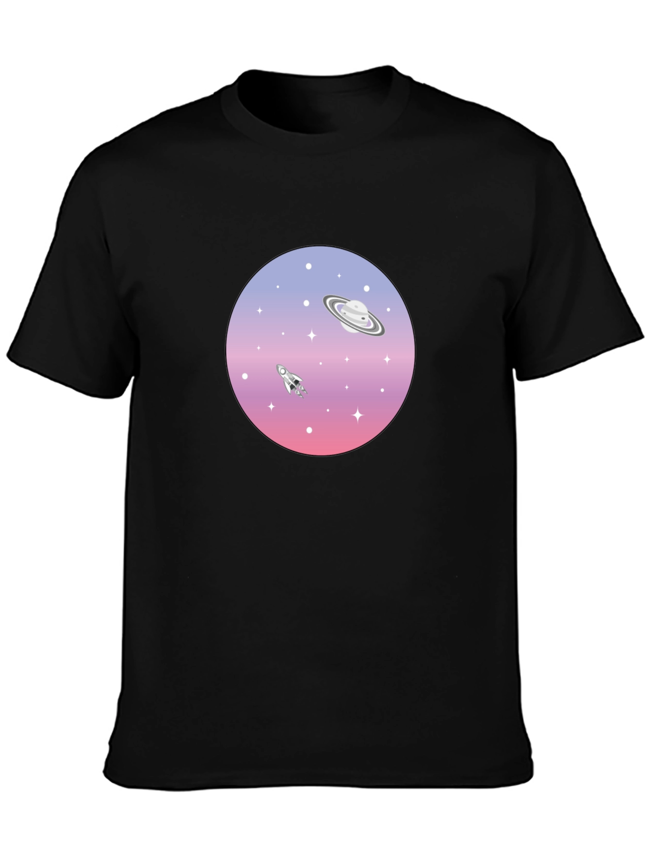 Space Graphic T-Shirt - Saturn Rocket Tee