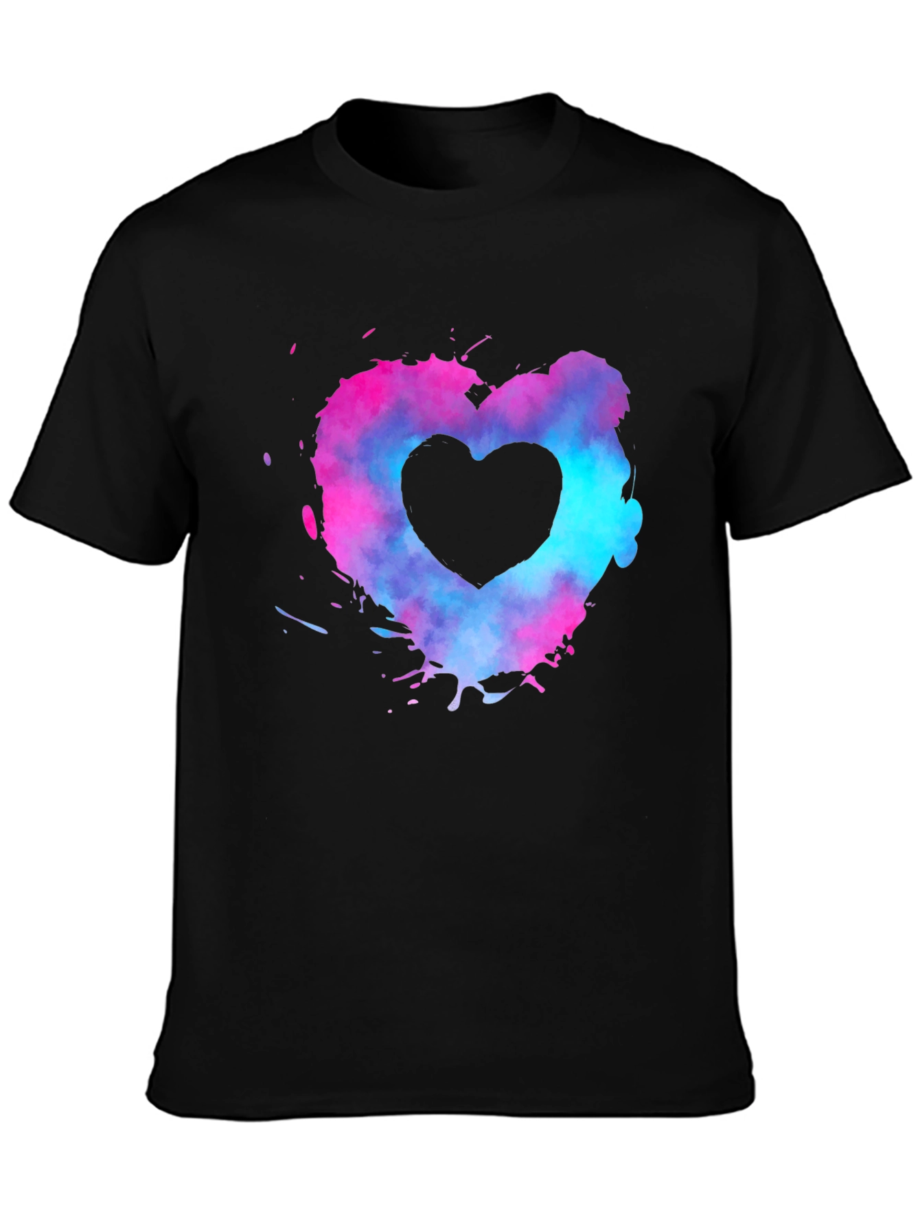 Heart Splash Graphic Tee - Black