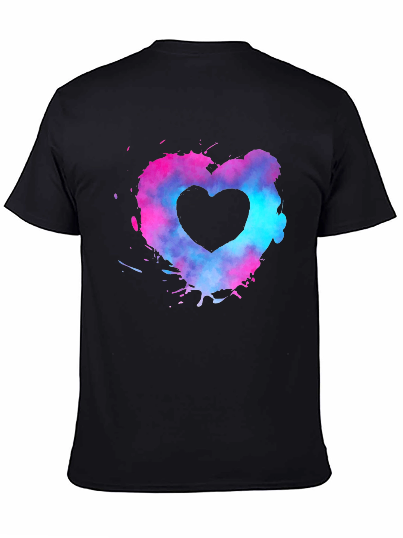 Heart Splash Graphic Tee - Black