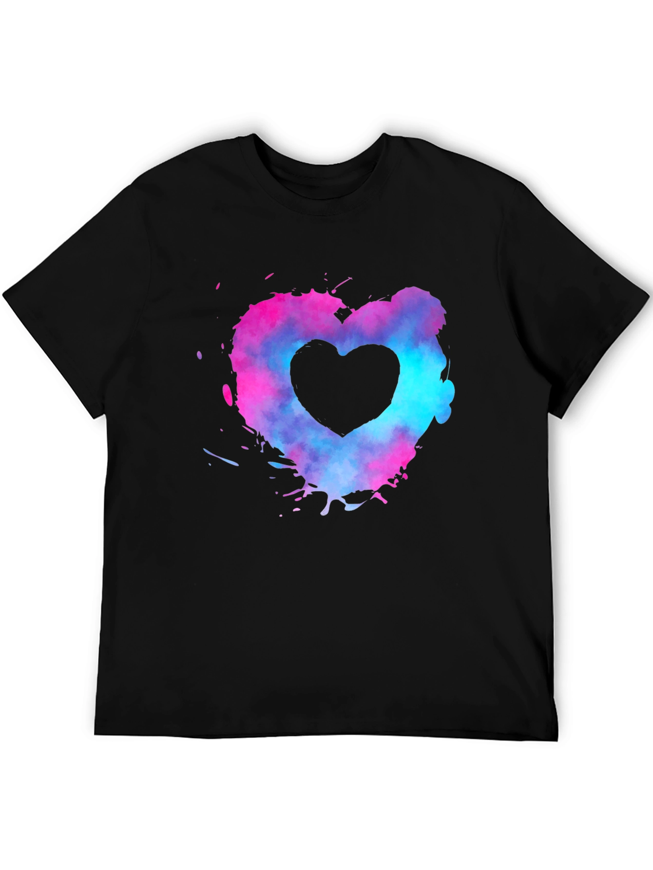 Heart Splash Graphic Tee - Black