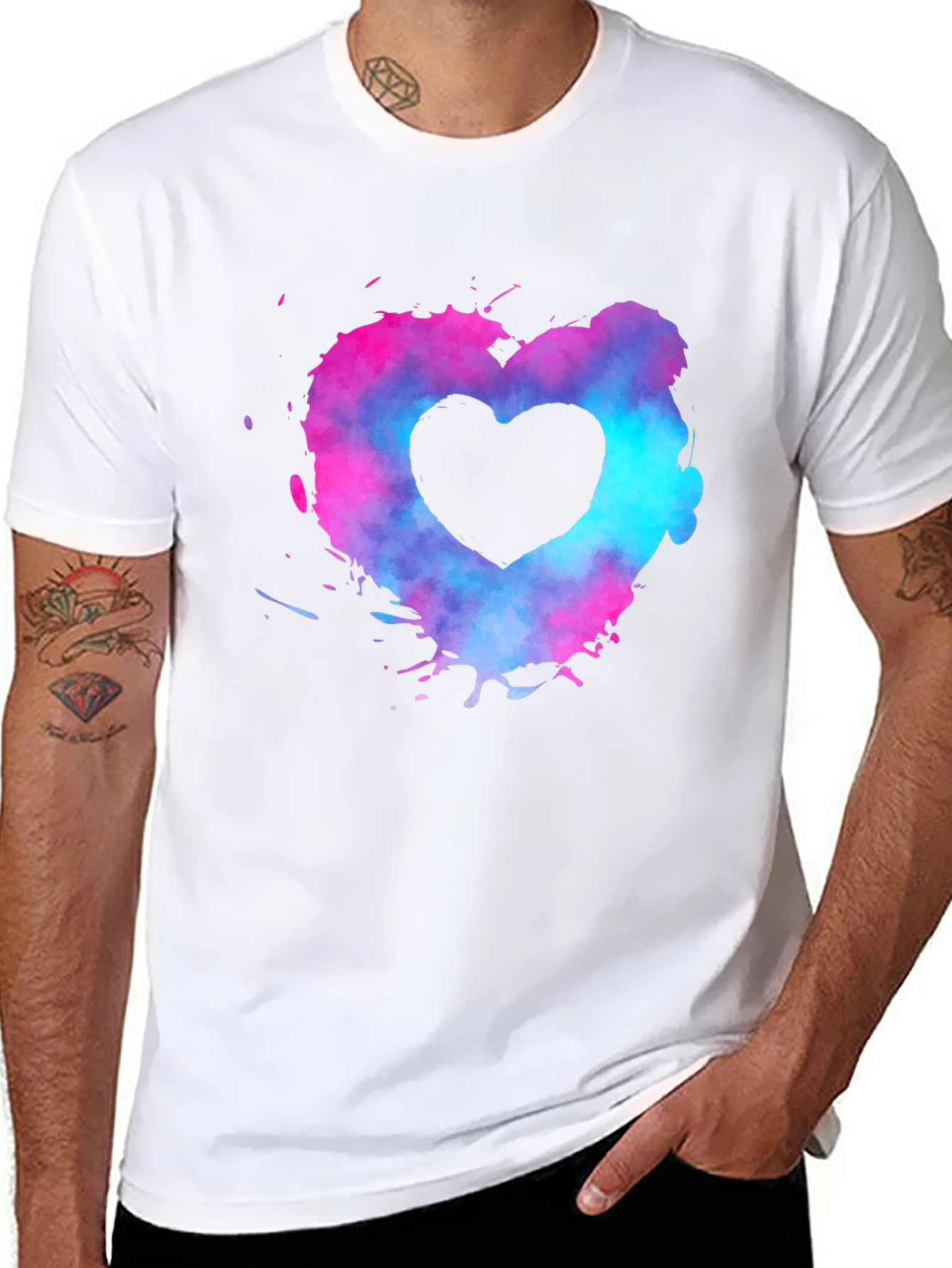 Heart Splash Graphic Tee - Black