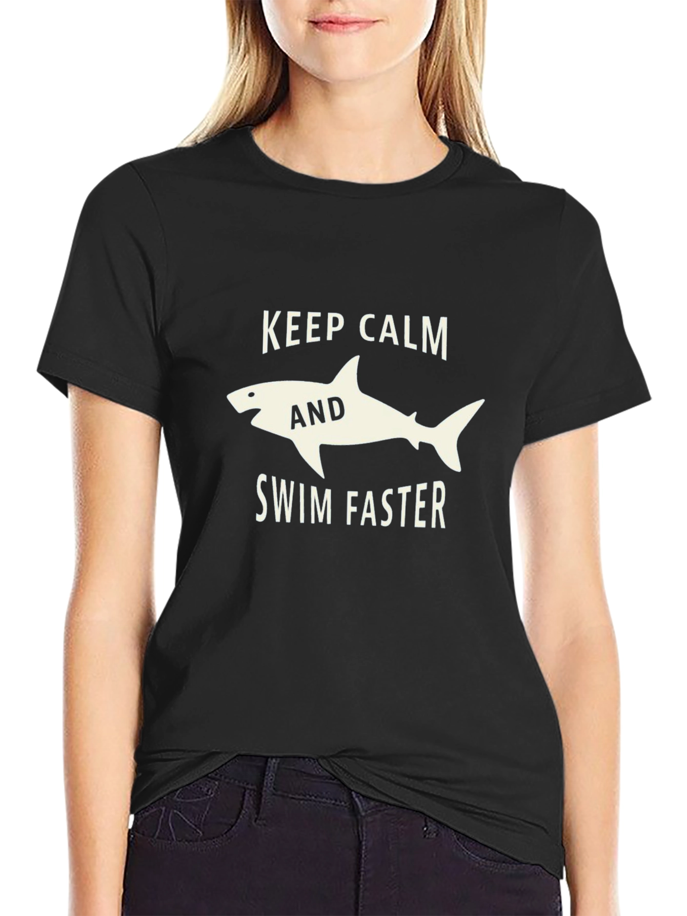 Keep Calm and Swim Faster Shark T-Shirt