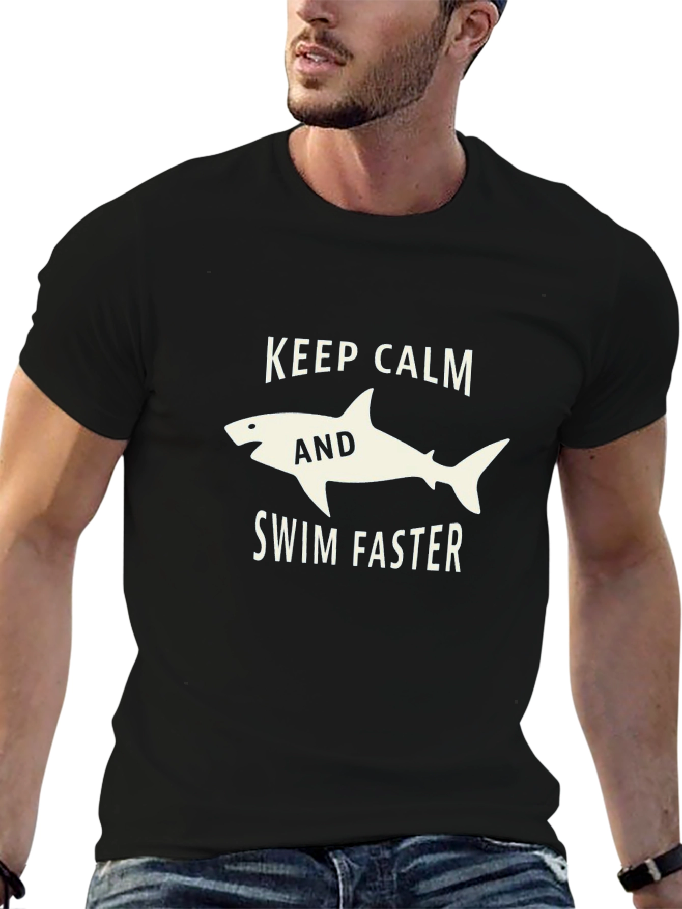 Keep Calm and Swim Faster Shark T-Shirt