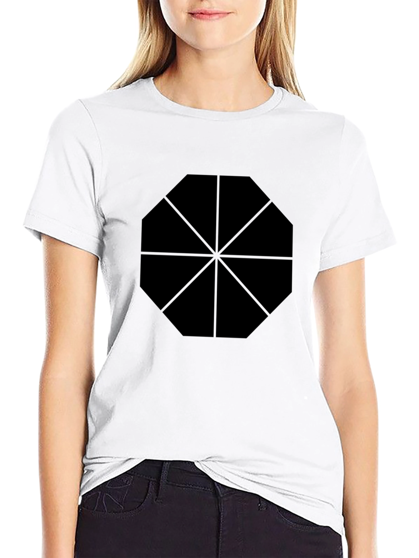 Geometric Print Black T-Shirt | Casual Style