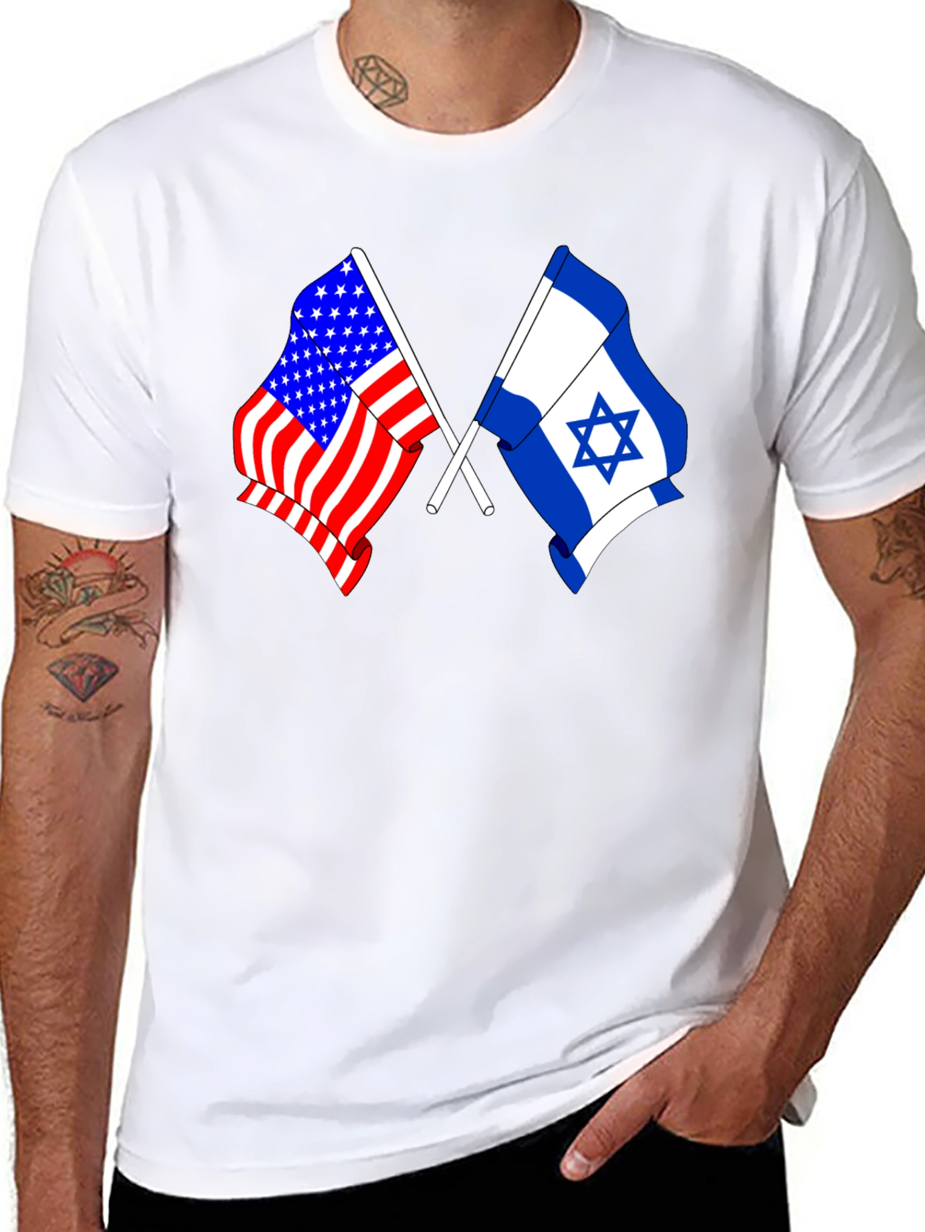 USA & Israel Flag Graphic Tee