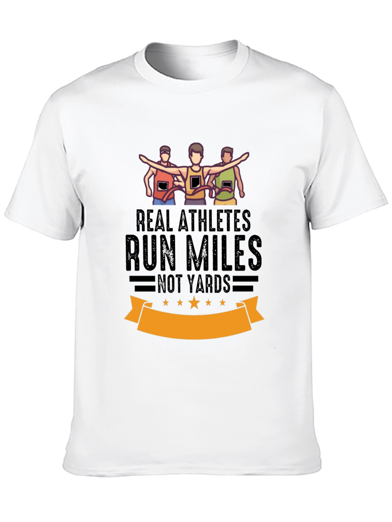 Real Athletes Run Miles Black T-Shirt