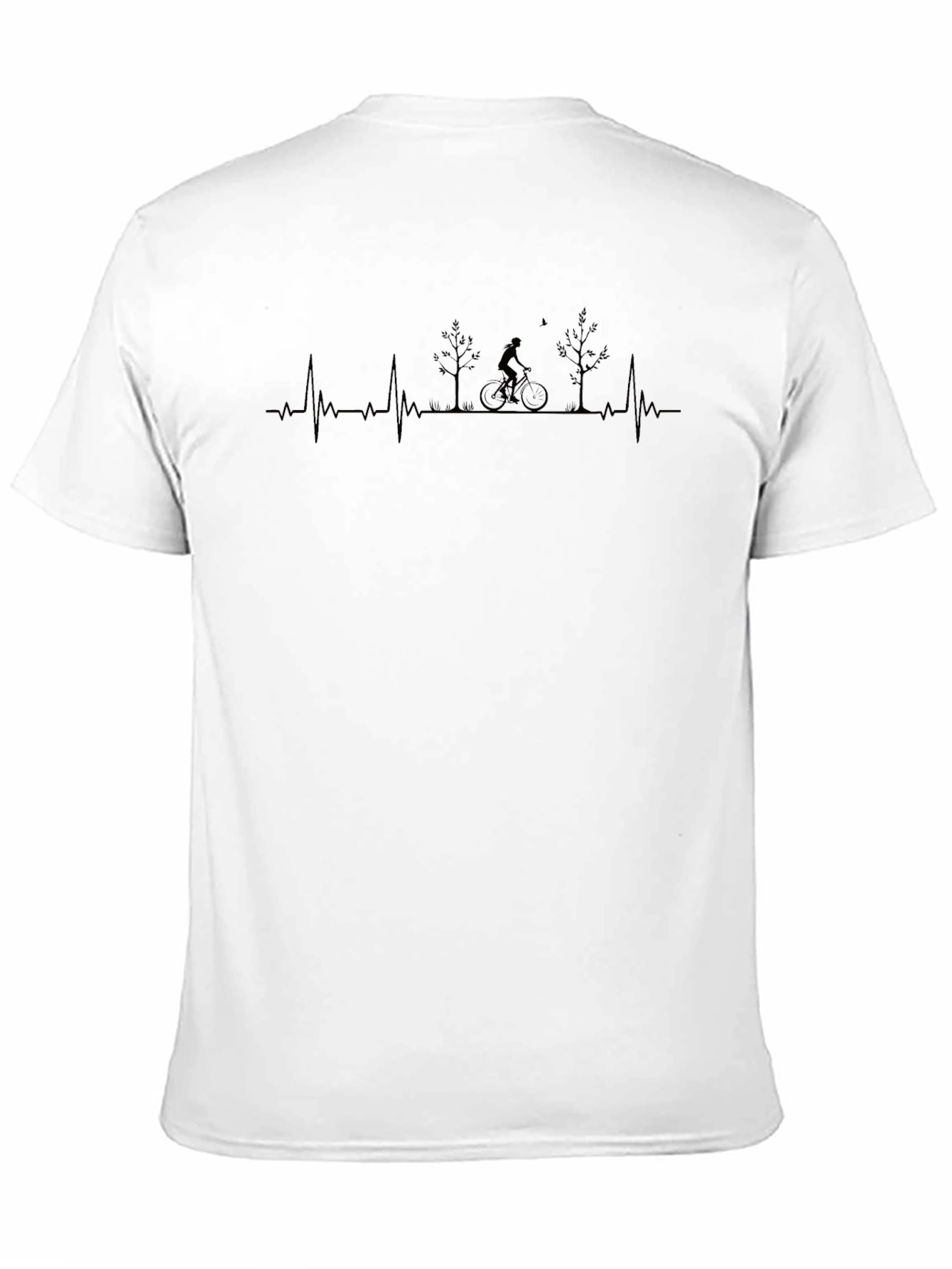 Biker Heartbeat T-Shirt - Black