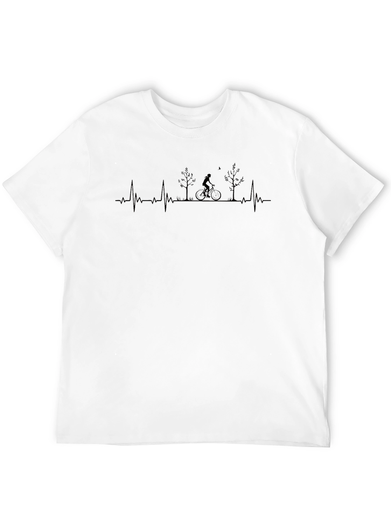 Biker Heartbeat T-Shirt - Black