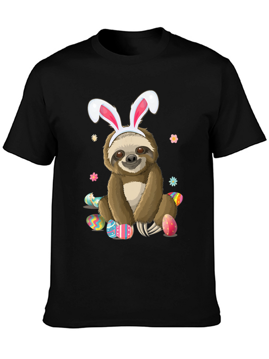 Easter Sloth T-Shirt - Cute Bunny Ears Holiday Tee