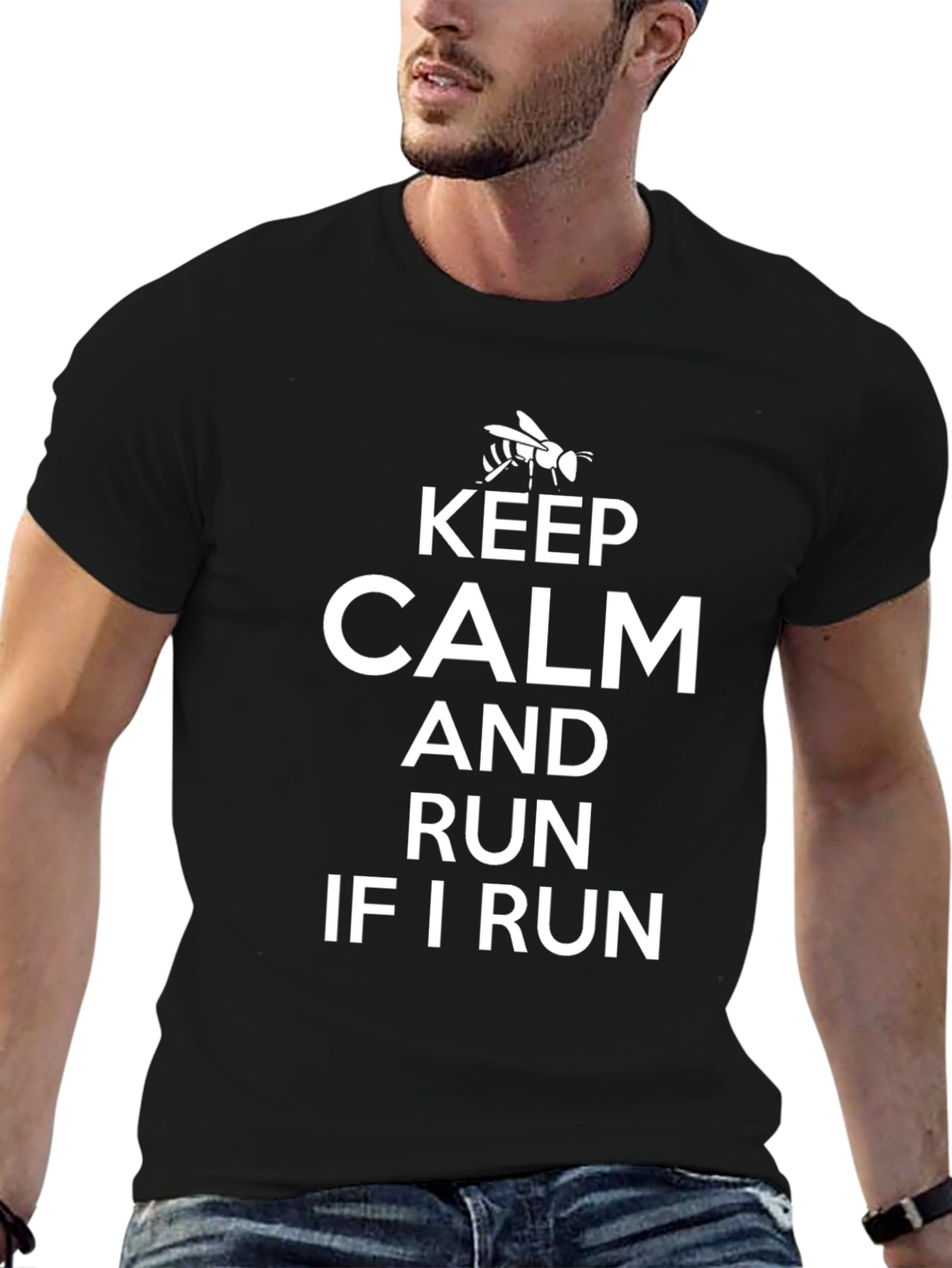Keep Calm and Run Funny Graphic T-Shirt