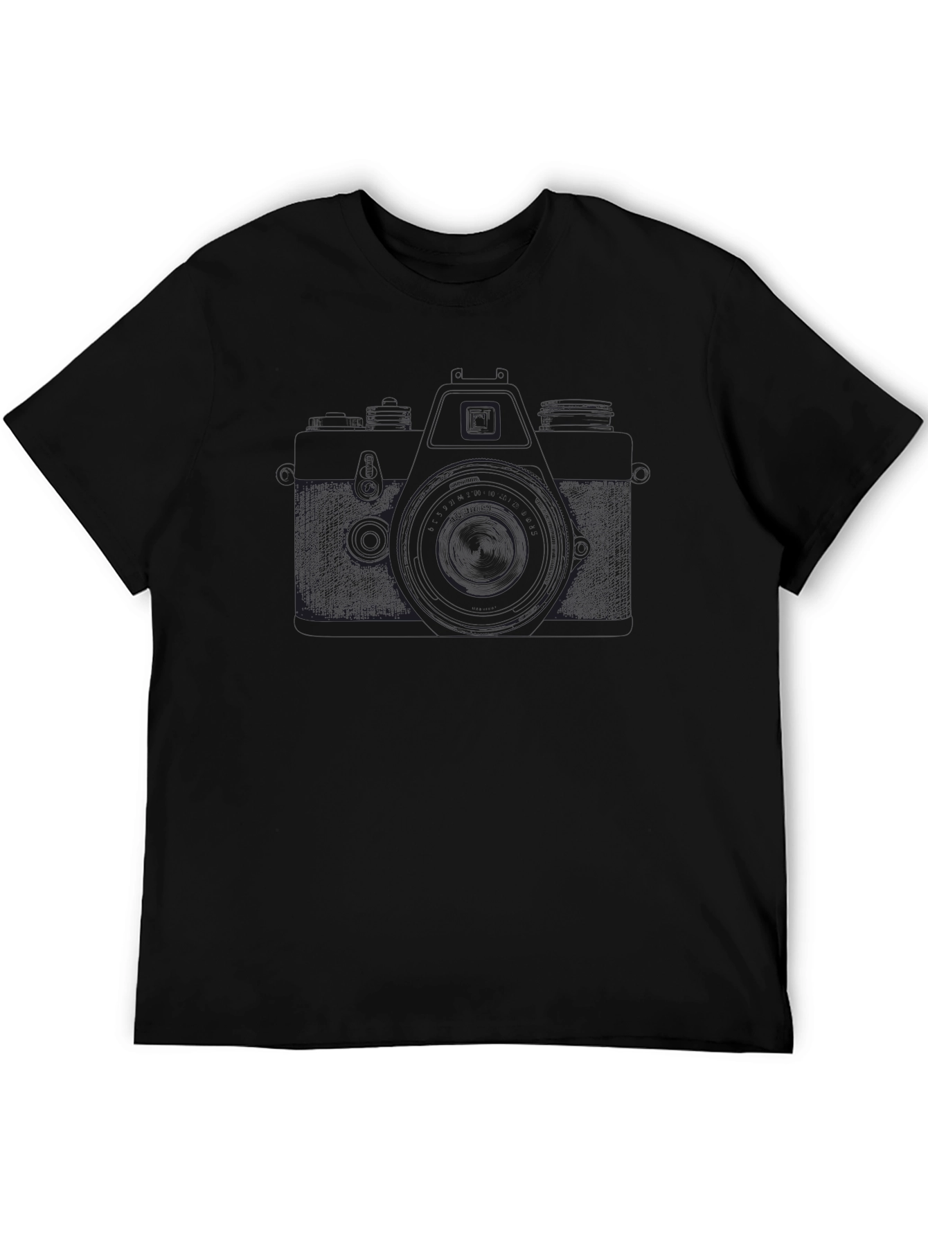 Camera Outline Black T-Shirt