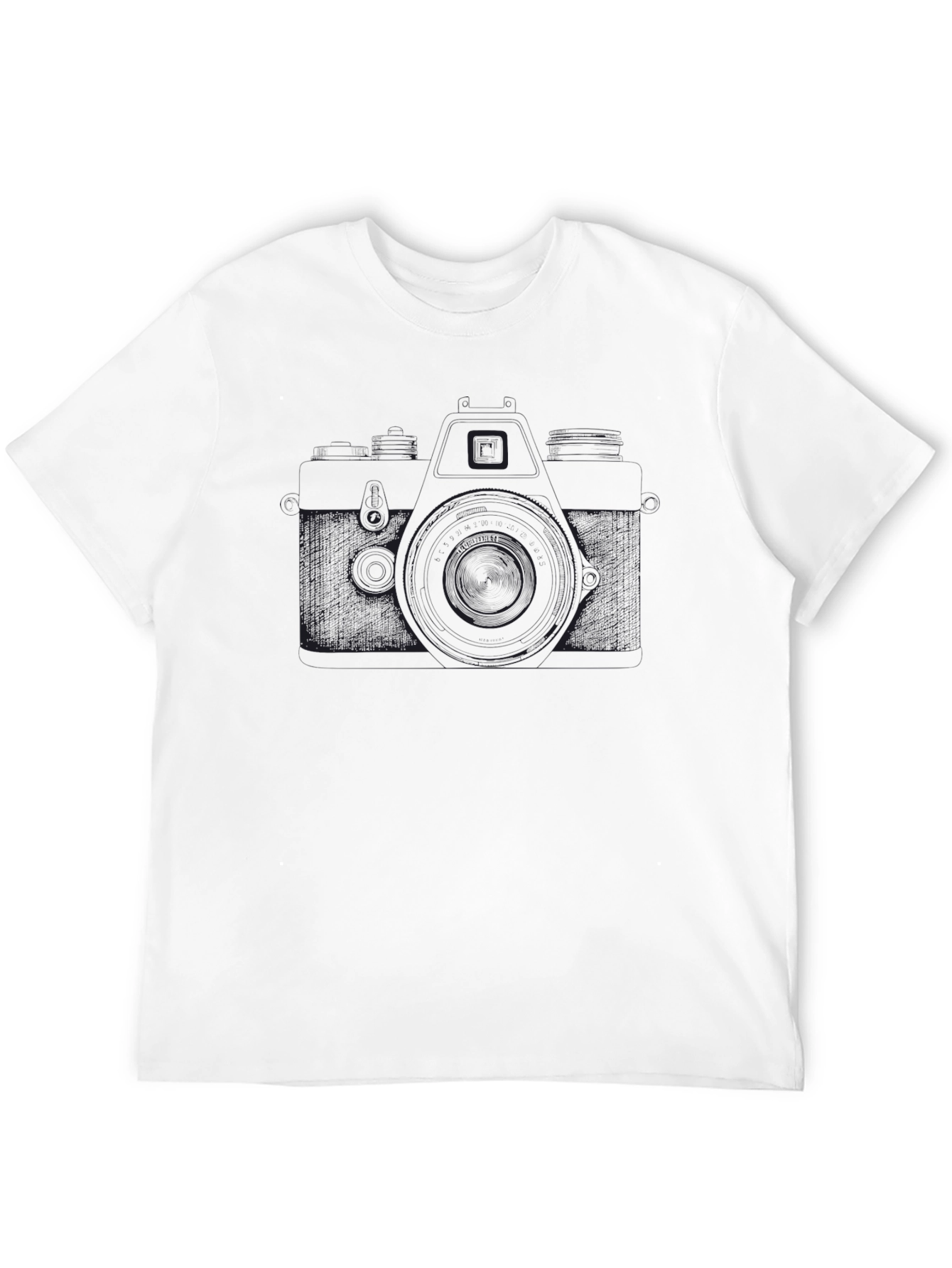 Camera Outline Black T-Shirt