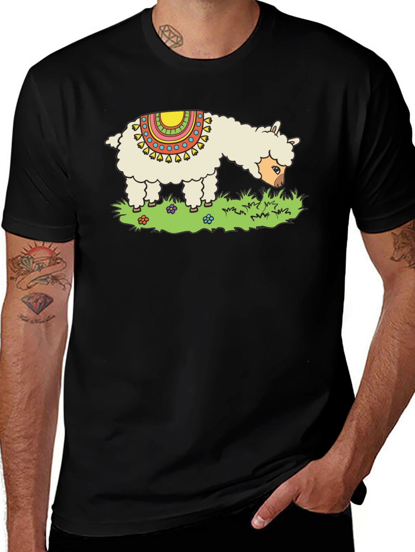 Llama Graphic Tee - Cute Animal Print T-Shirt