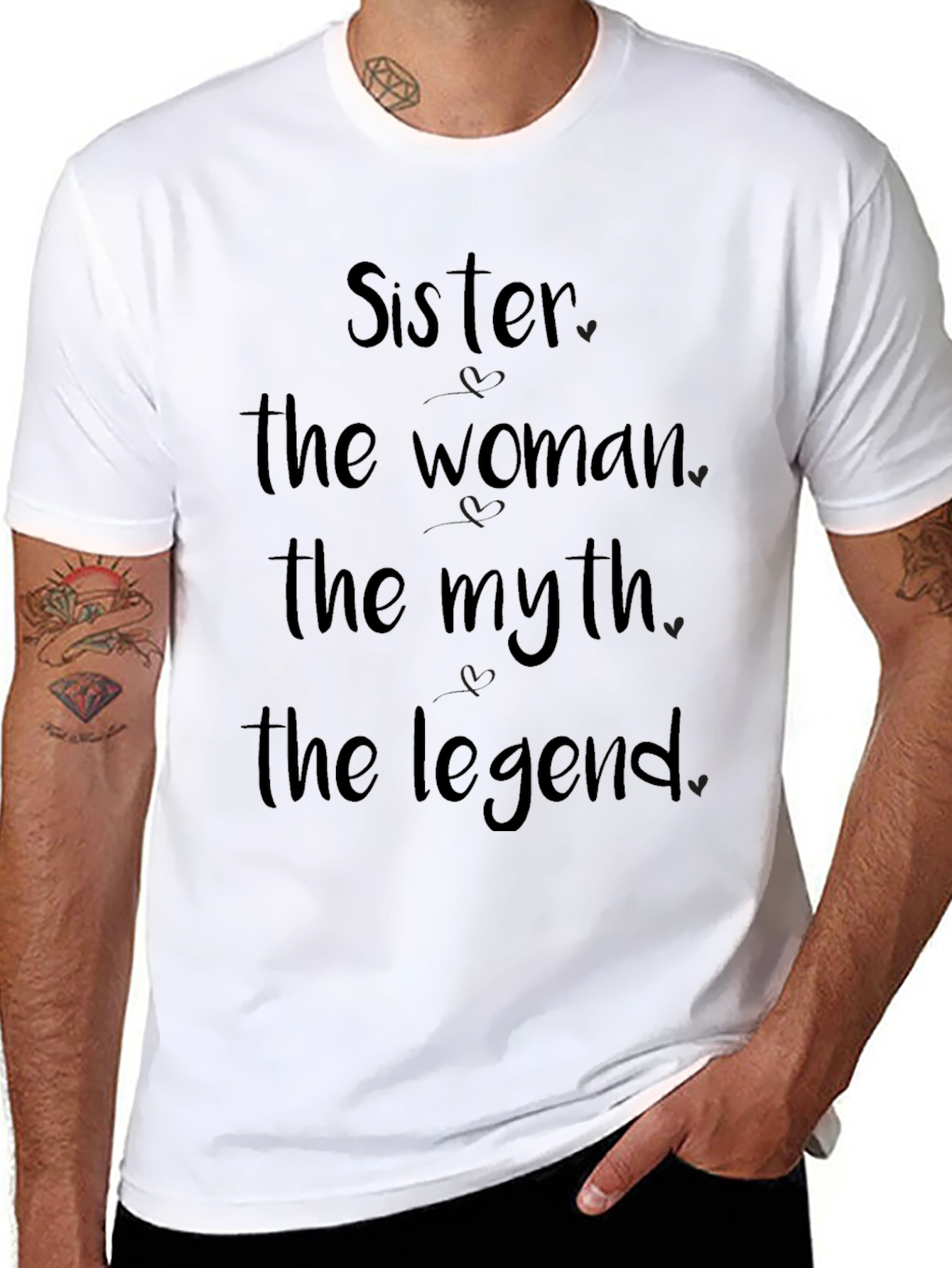 Sister The Woman The Myth The Legend Black T-Shirt