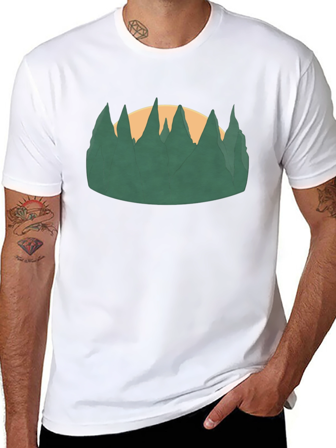 Nature Scene Graphic Black Tee