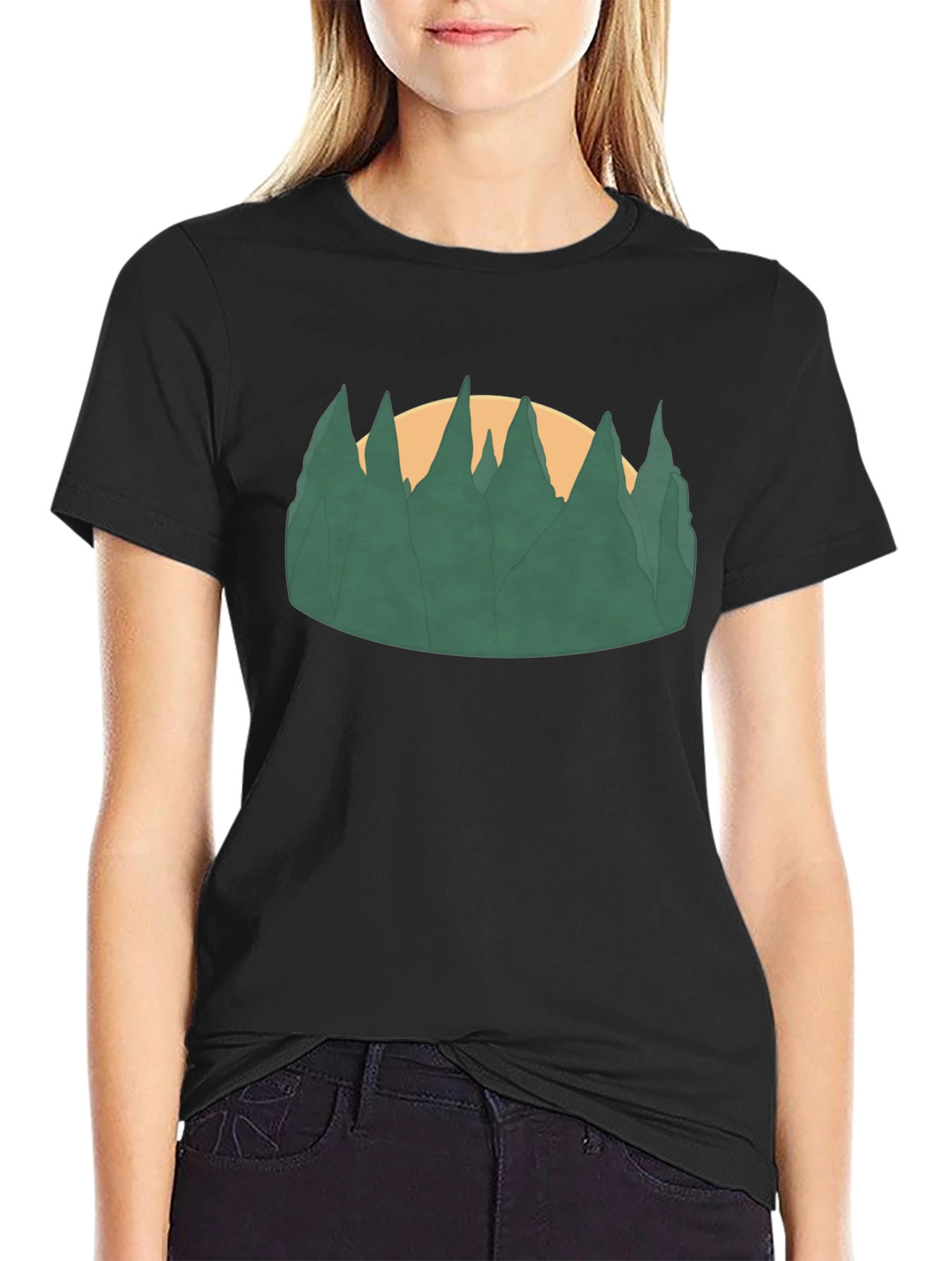 Nature Scene Graphic Black Tee