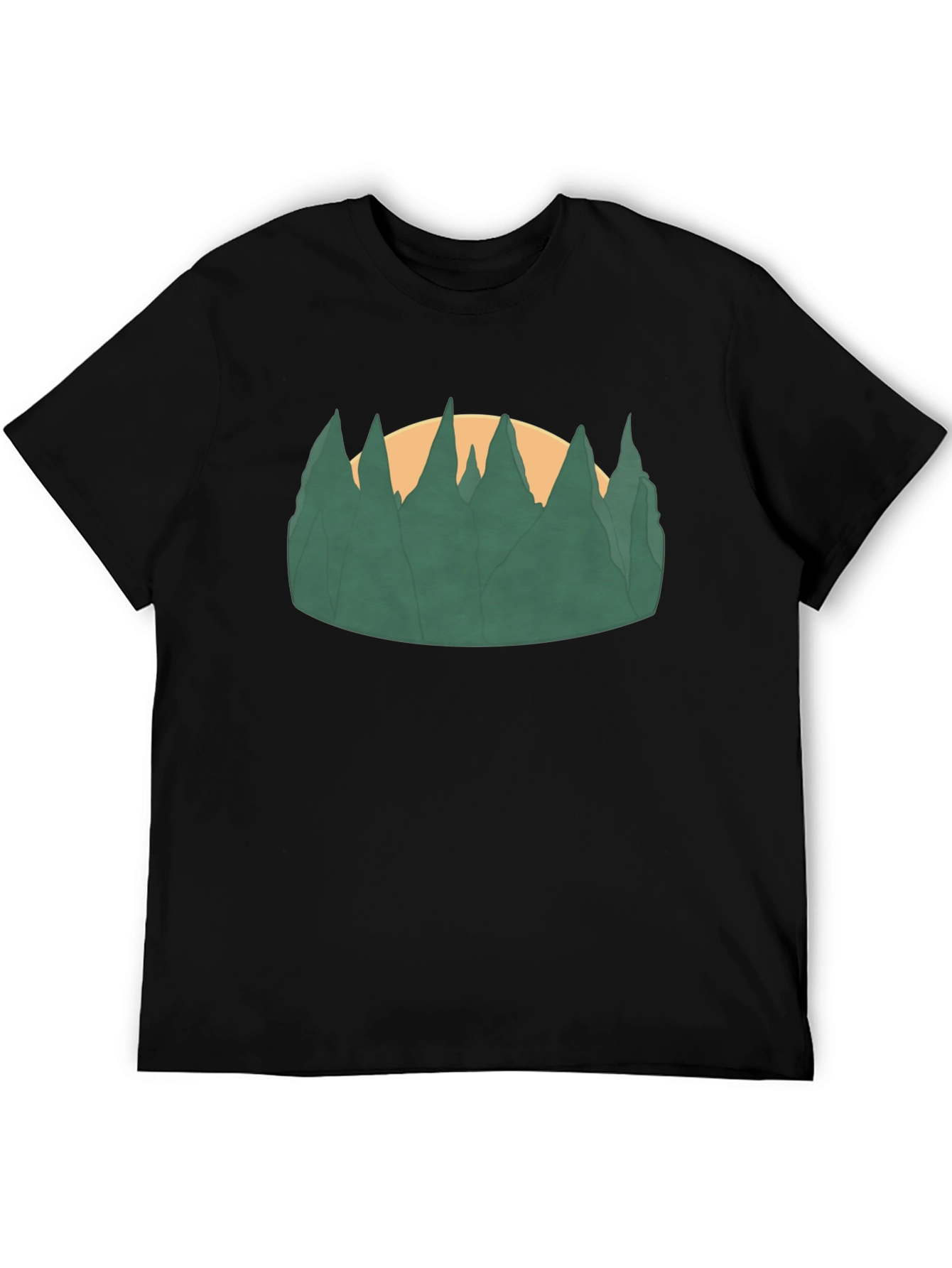 Nature Scene Graphic Black Tee