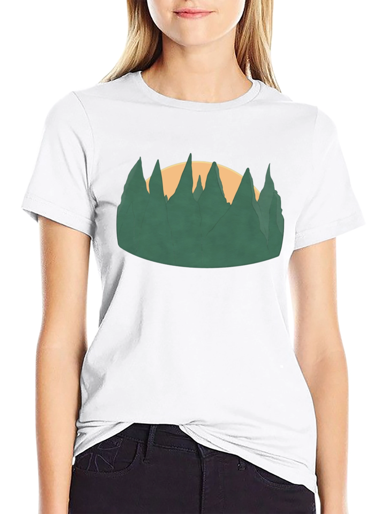 Nature Scene Graphic Black Tee