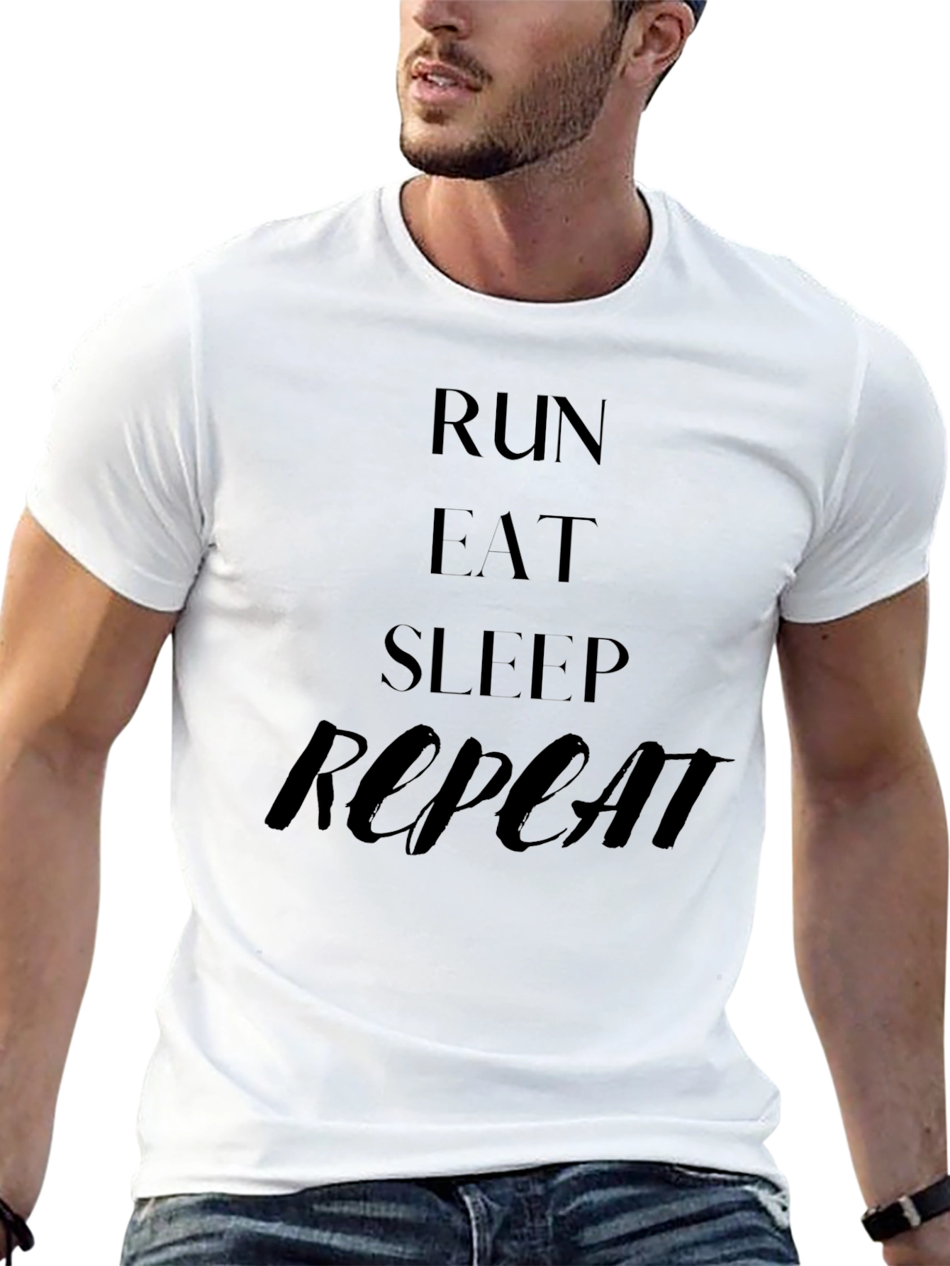 Run Eat Sleep Repeat Black T-Shirt