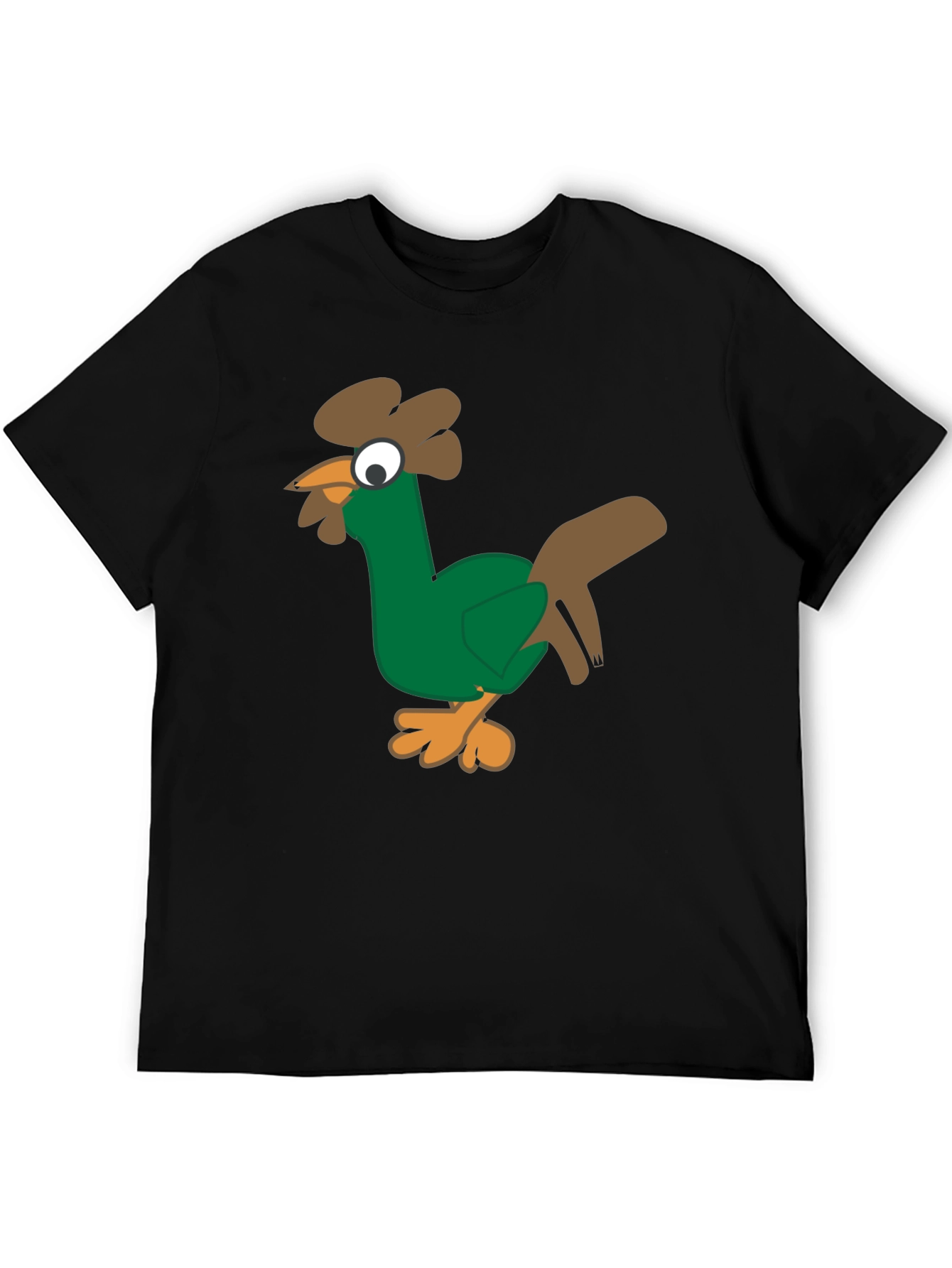 Funny Chicken Graphic Tee - Black Cotton T-Shirt