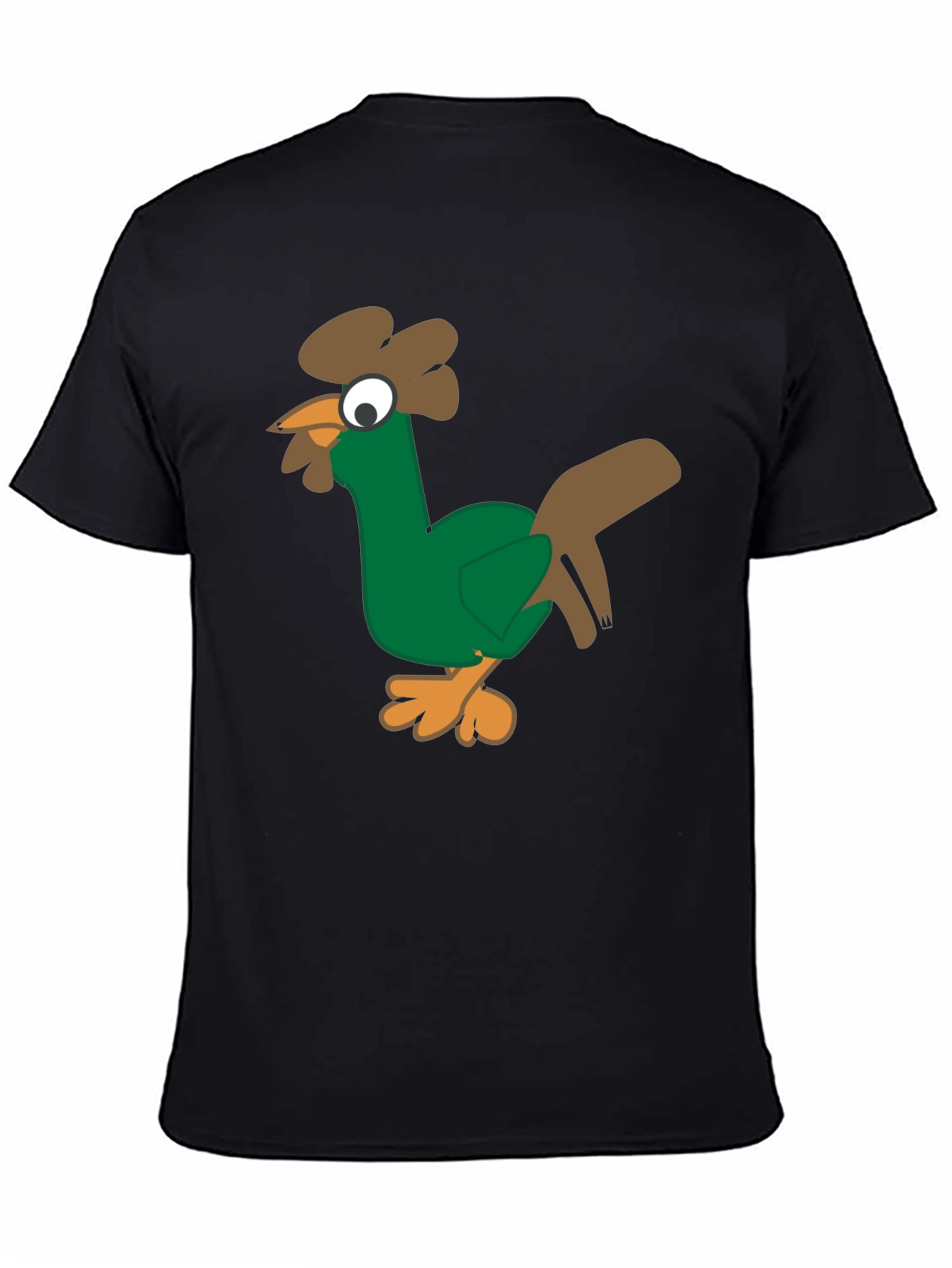 Funny Chicken Graphic Tee - Black Cotton T-Shirt