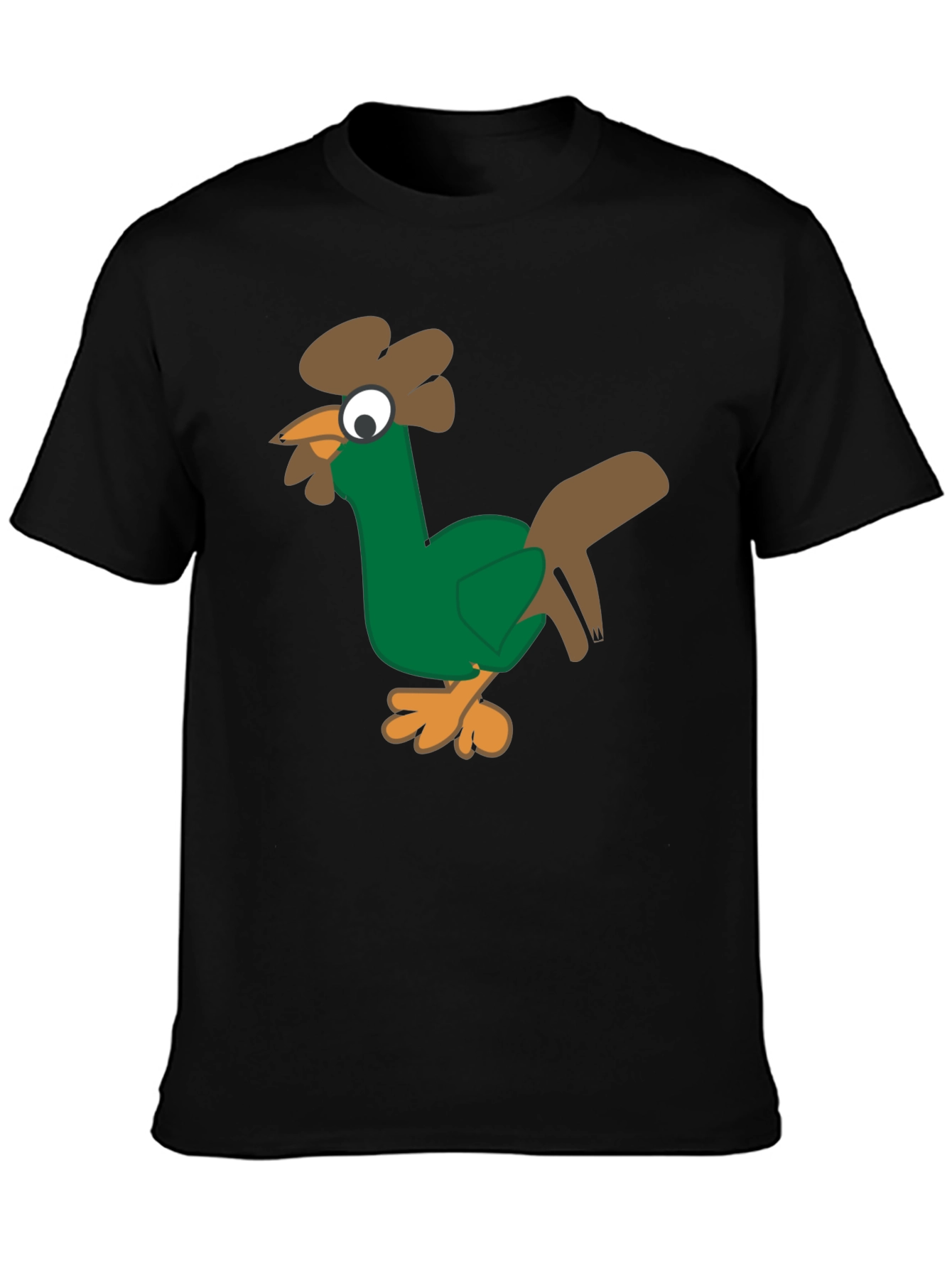 Funny Chicken Graphic Tee - Black Cotton T-Shirt