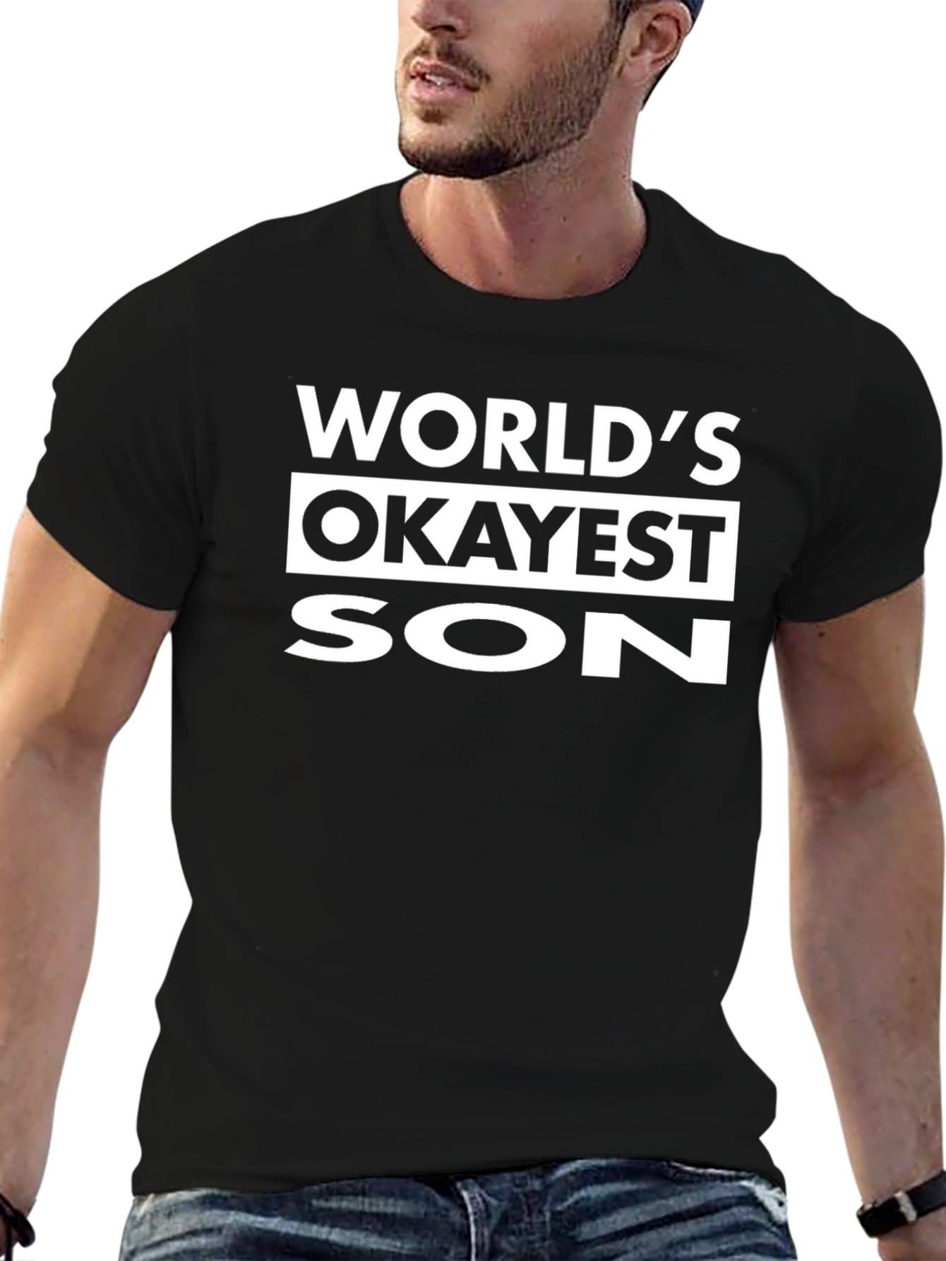Worlds Okayest Son - Funny Graphic Tee